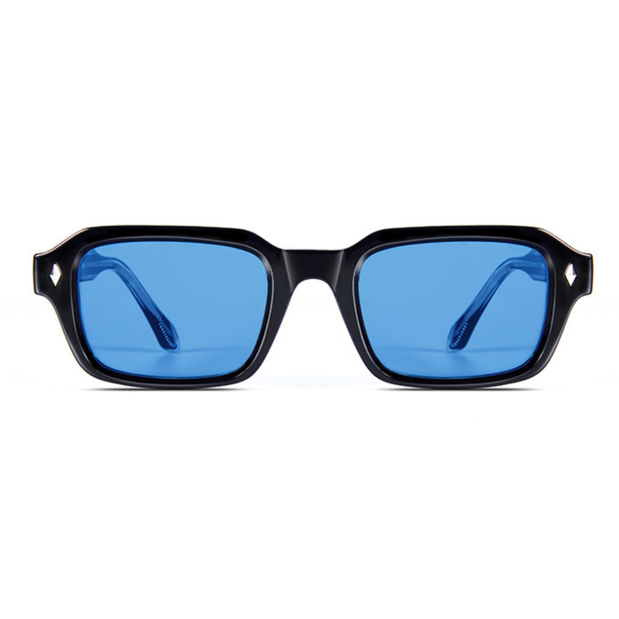 HAV, Essentials Rectangular Sunglasses, Unisex, Black, Blue Gradient Lens by TrueVivid