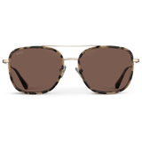 GIA Women's Square Oversized Aviator Sunglasses in Beige Tortoise by WMP Eyewear