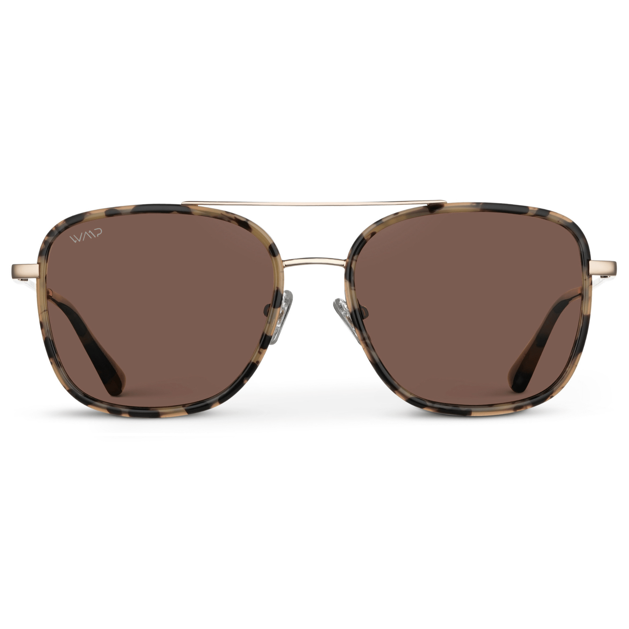 GIA Women's Square Oversized Aviator Sunglasses in Beige Tortoise by WMP Eyewear - PUNCH Watch & Eyewear - WMP Eyewear
