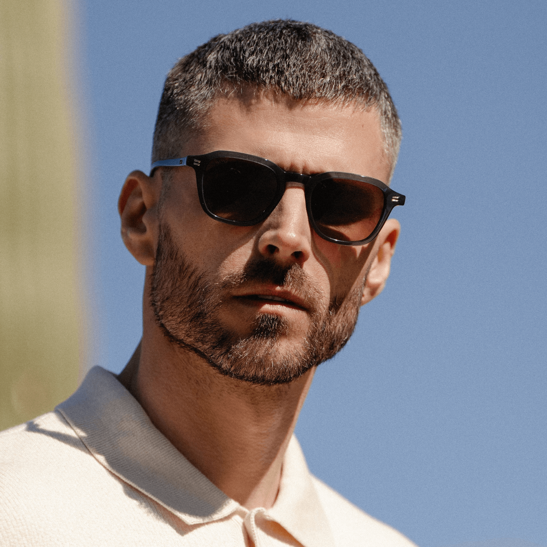 SILAS Polarized Square Sunglasses in Crystal Steel Blue by WMP Eyewear - PUNCH Watch & Eyewear - WMP Eyewear