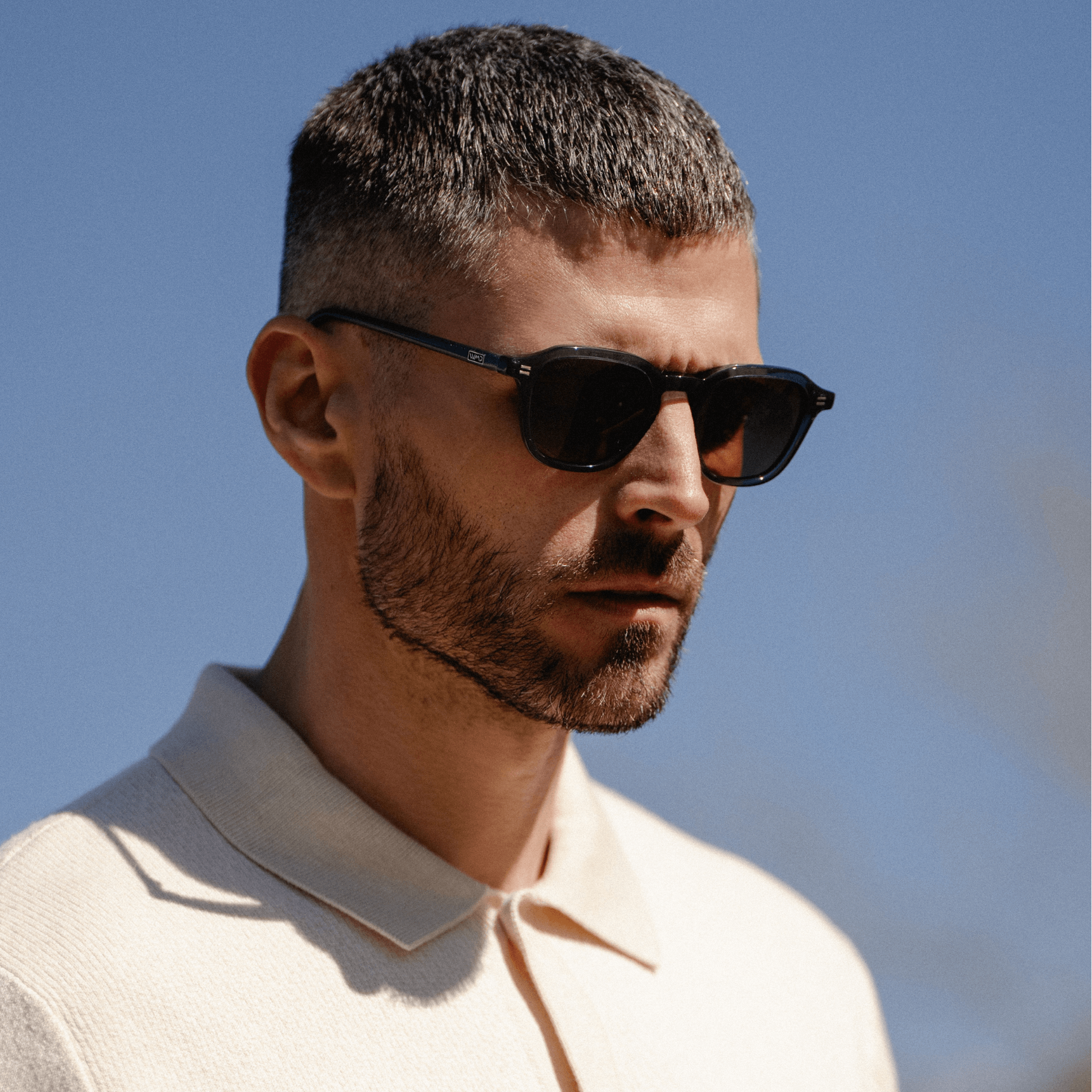 SILAS Polarized Square Sunglasses in Crystal Steel Blue by WMP Eyewear - PUNCH Watch & Eyewear - WMP Eyewear