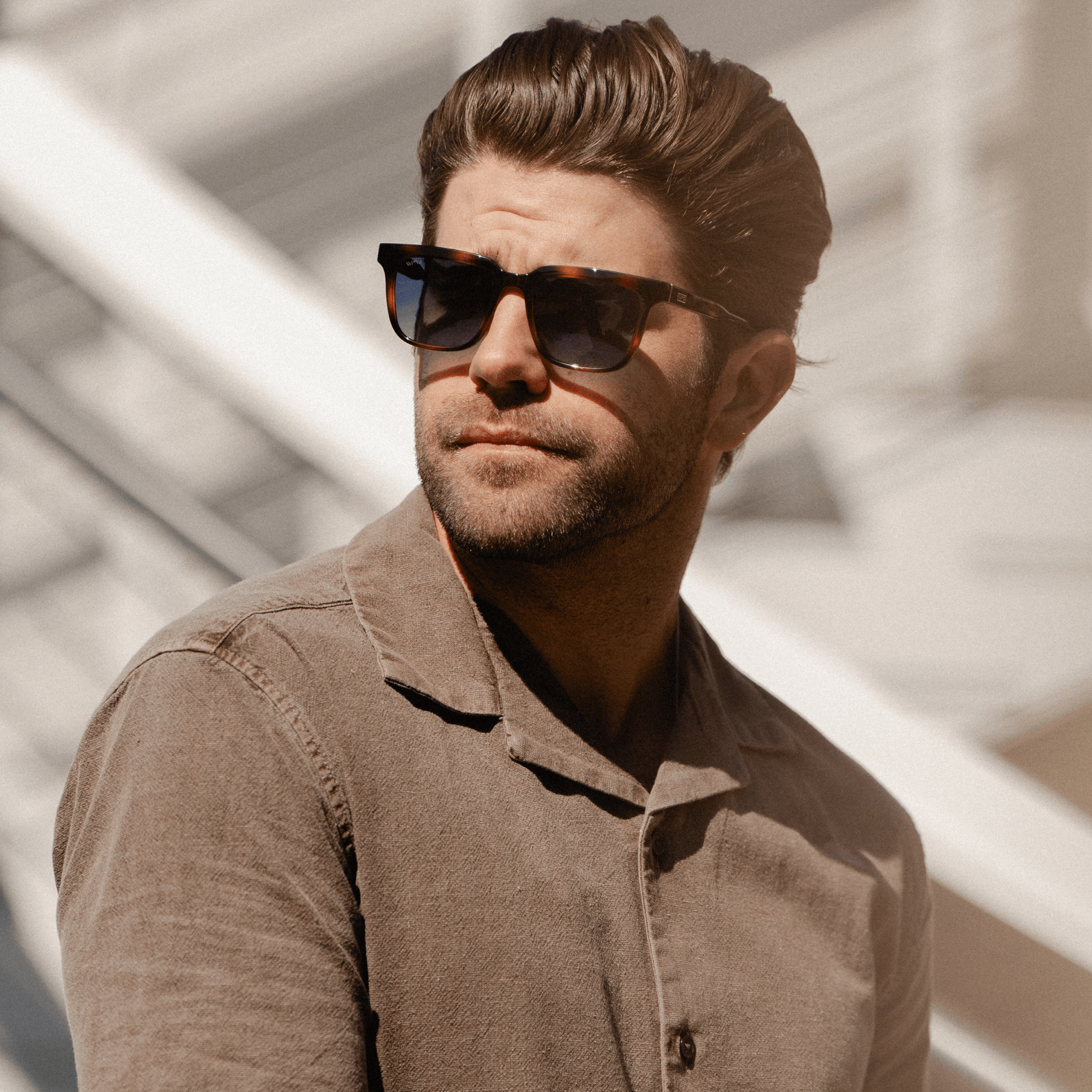 WILSON Men's Polarised Square Sunglasses in Whiskey Tortoise by WMP Eyewear - PUNCH Watch & Eyewear - WMP Eyewear