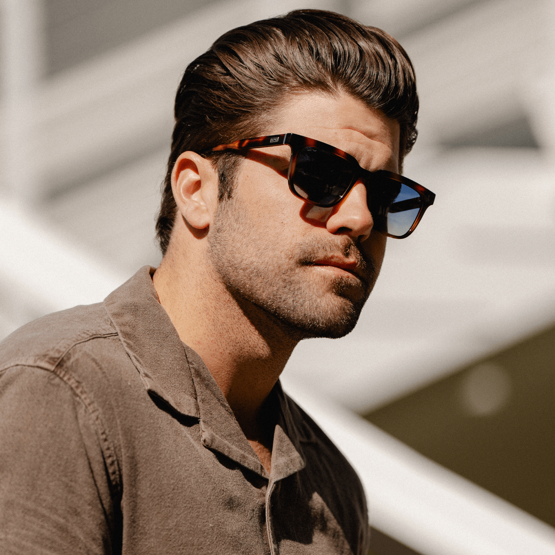 WILSON Men's Polarised Square Sunglasses in Whiskey Tortoise by WMP Eyewear - PUNCH Watch & Eyewear 