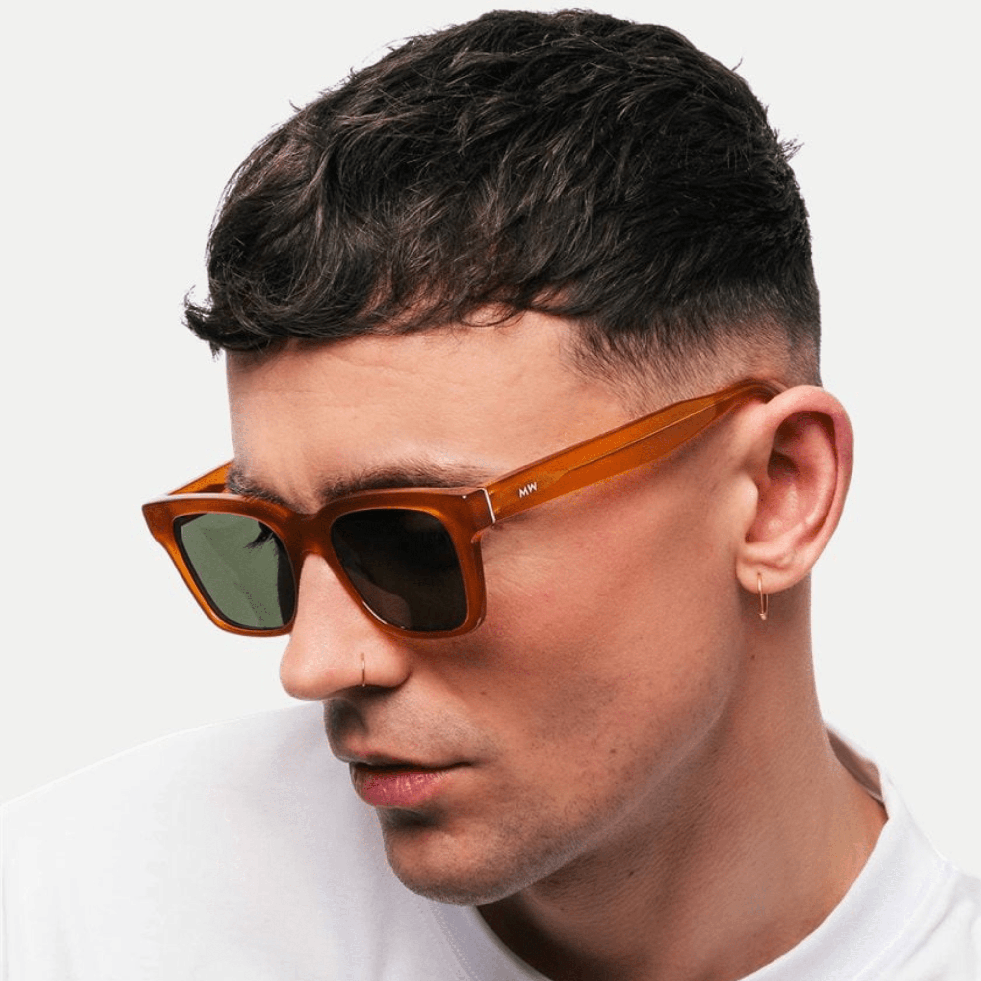 DEAN Rectangular Amber Green Sunglasses by Messy Weekend - PUNCH Watch & Eyewear - MESSY WEEKEND