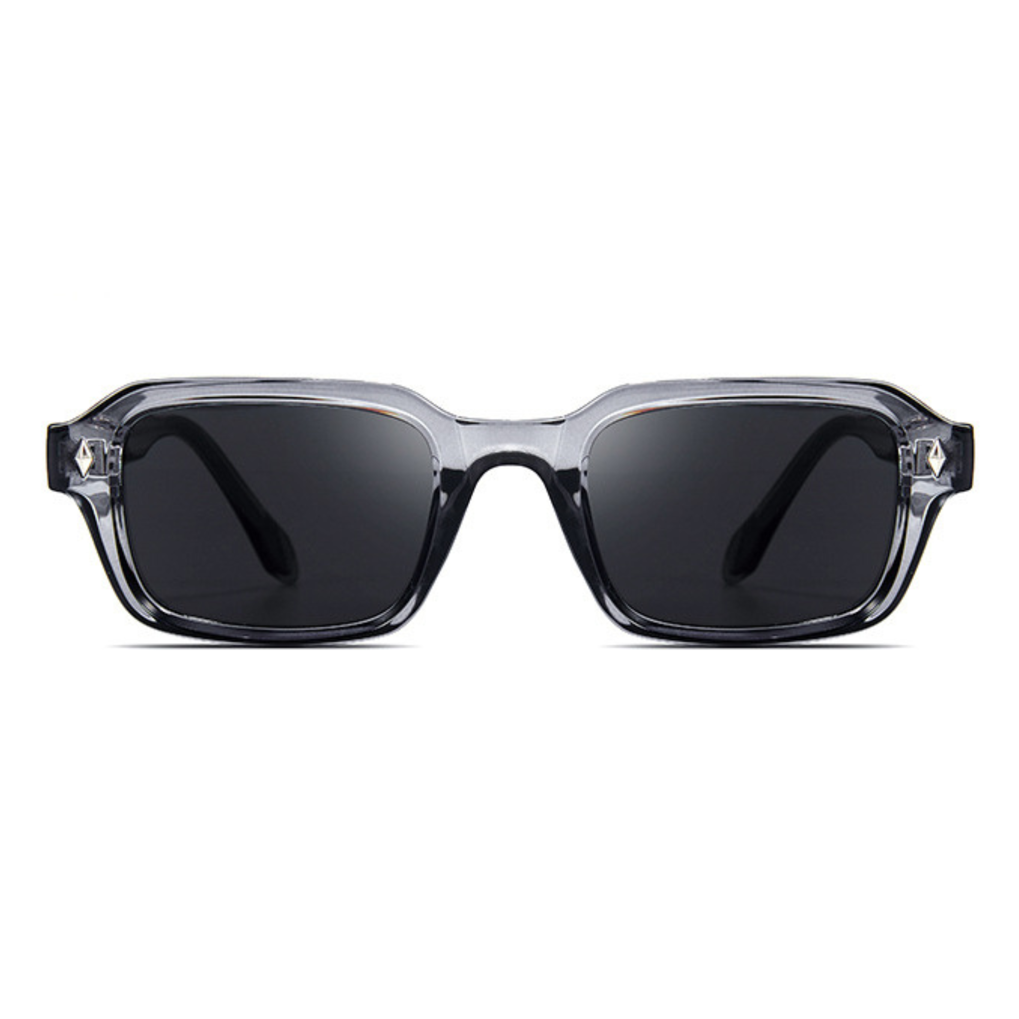 HAV, Essentials Rectangular Sunglasses, Unisex, Crystal Grey, Black Lens by TrueVivid