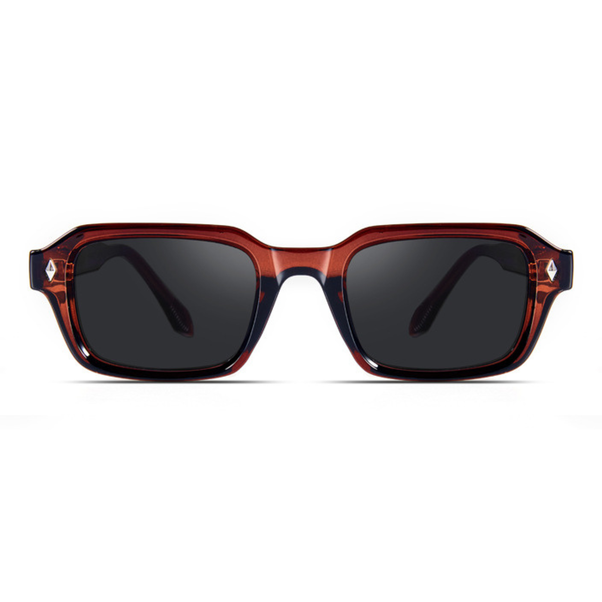 HAV, Essentials Rectangular Sunglasses, Unisex, Brown, Black Lens by TrueVivid