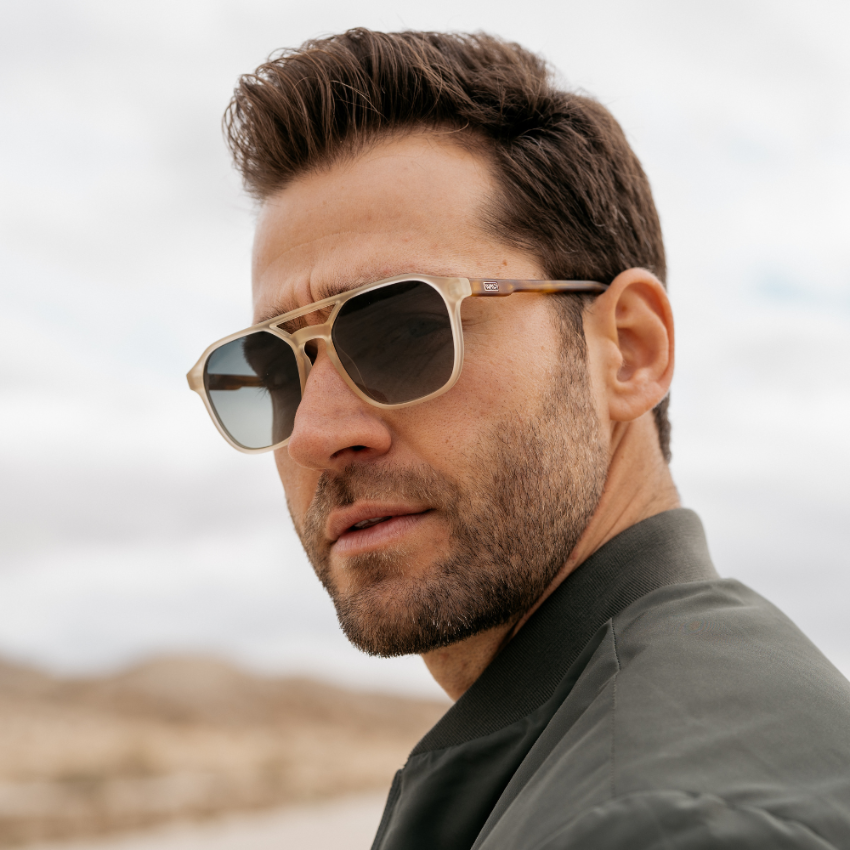HUNTER Men's Double Bridge Aviator Sunglasses in Tortoise Champagne by WMP Eyewear - PUNCH Watch & Eyewear 
