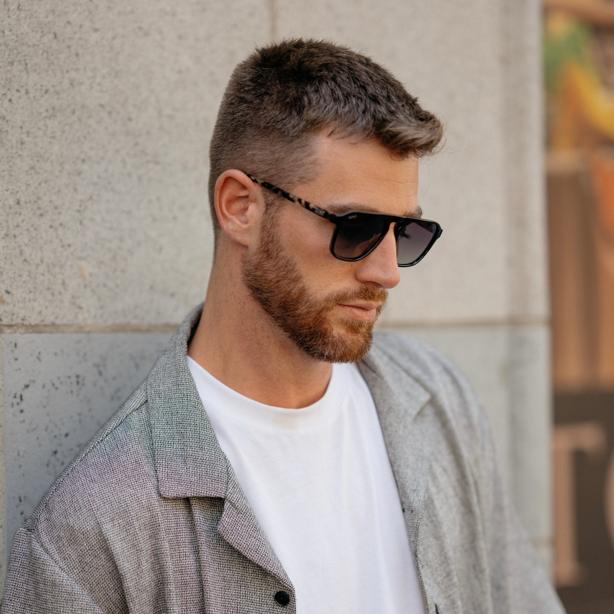 EMERSON Unisex Square Aviator Sunglasses in Black Beige Tort by WMP Eyewear - PUNCH Watch & Eyewear - WMP Eyewear