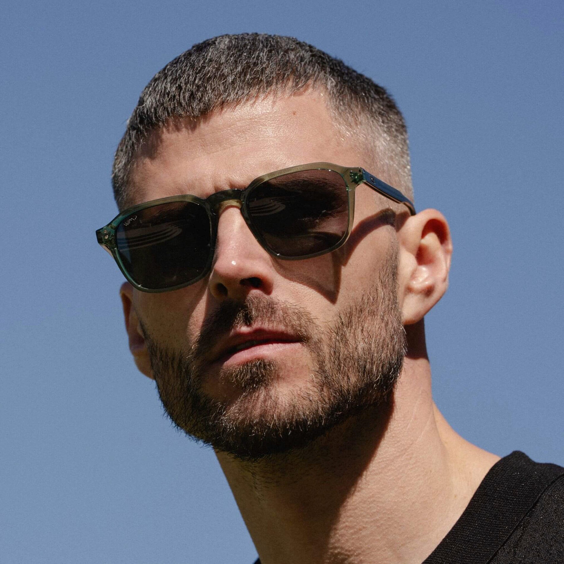 FRANCIS Men's Square Modern Retro Sunglasses in Emerald Green by WMP Eyewear - PUNCH Watch & Eyewear - WMP Eyewear