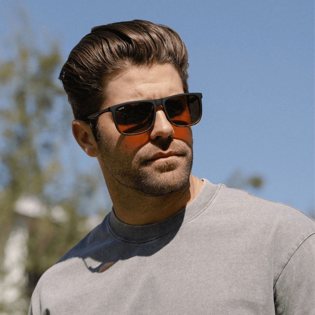 JACOB Rectangular Classic Men's Sunglasses in Matte Black Tortoise by WMP Eyewear - PUNCH Watch & Eyewear - WMP Eyewear