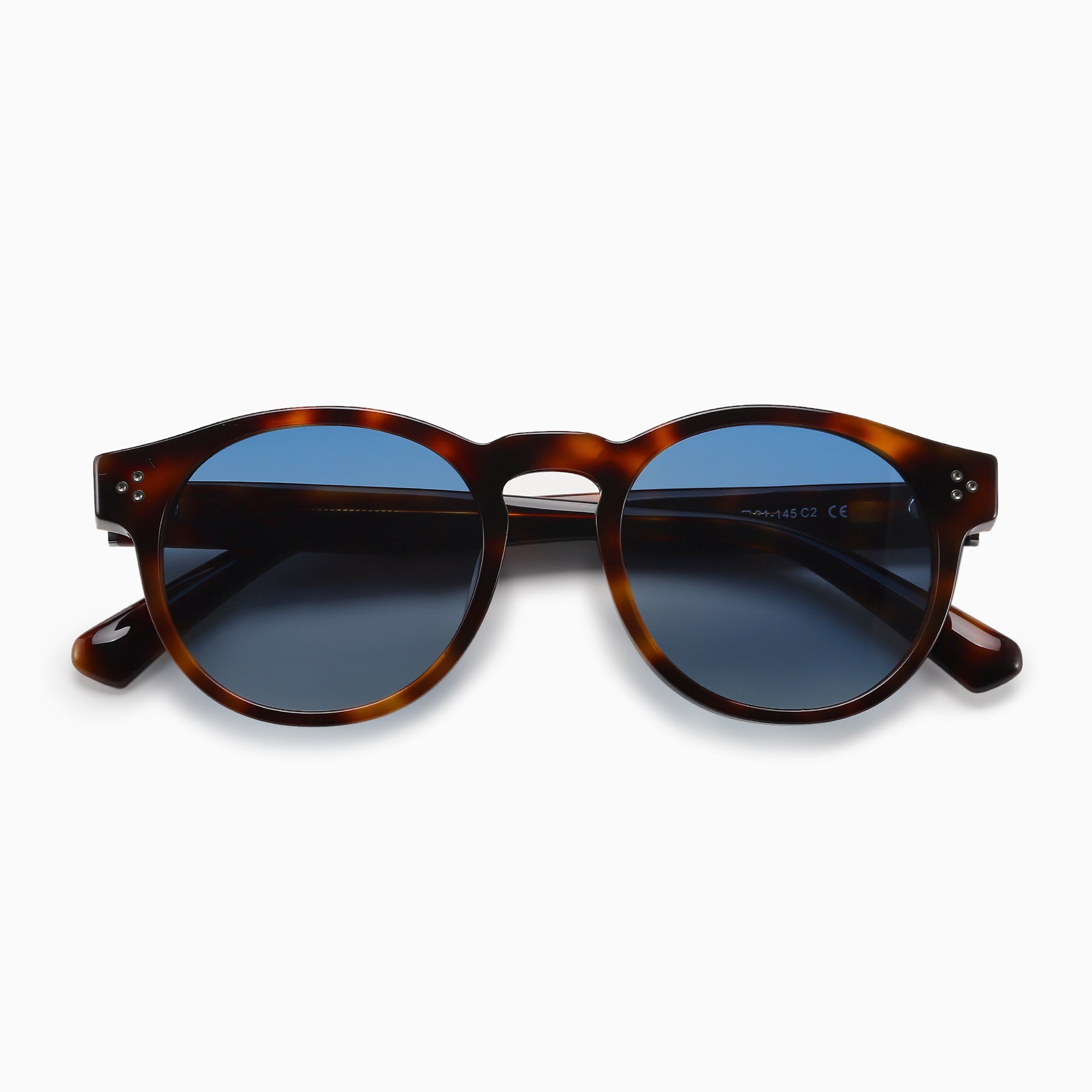 ALBA Polarised Sunglasses, Unisex, Tortoise Brown, Blue Gradient by Tr