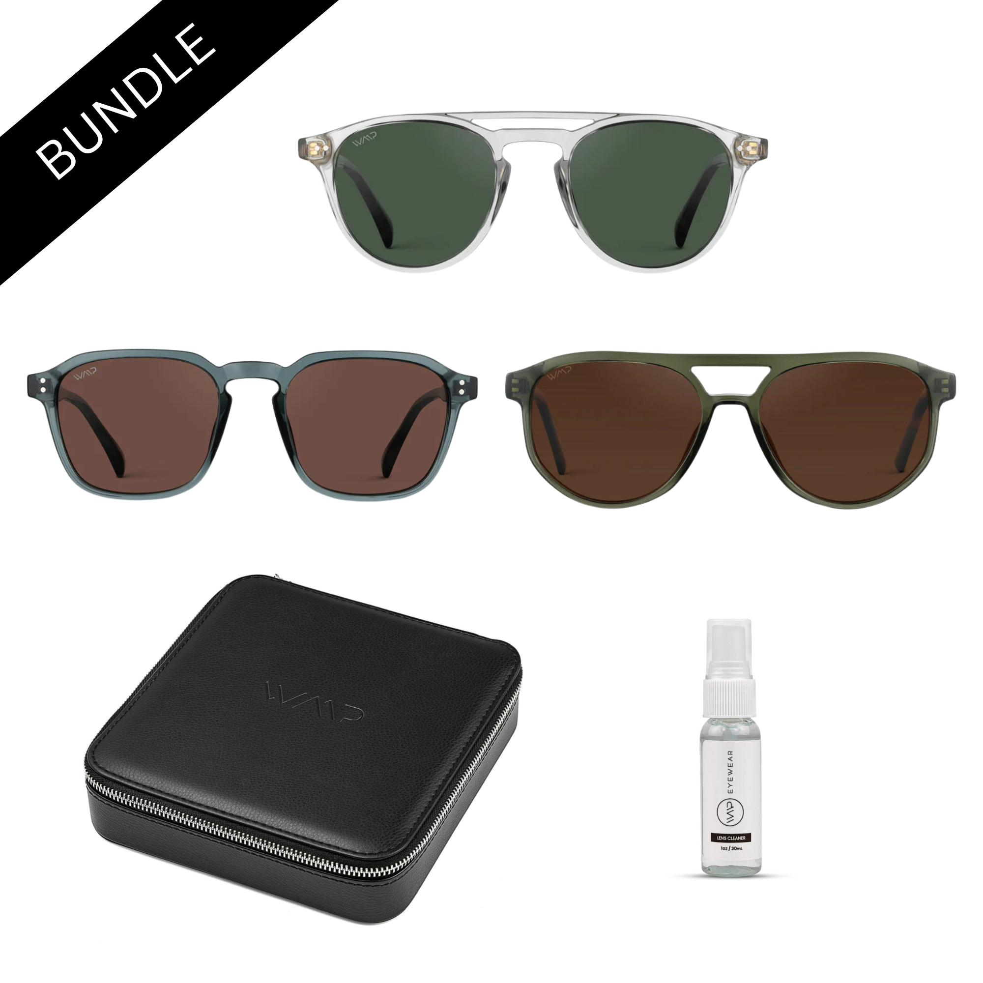 Easton, Francis, Hudson Sunglasses Bundle by WMP Eyewear - Punch Watch Design 