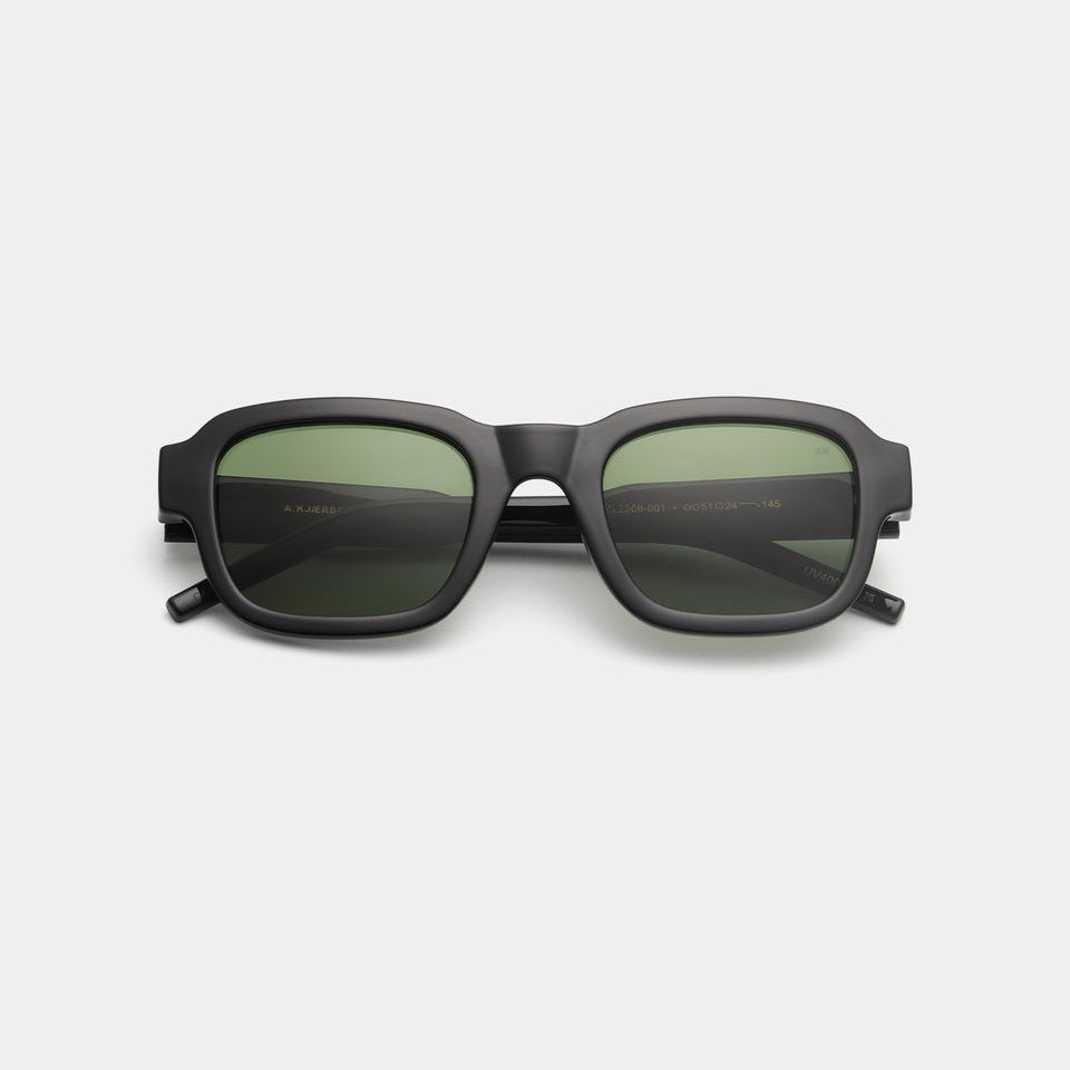 A.KJÆRBEDE (AKJAERBEDE) Halo Sunglasses | Black Square Frame / folded view - PUNCH Watch & Eyewear 