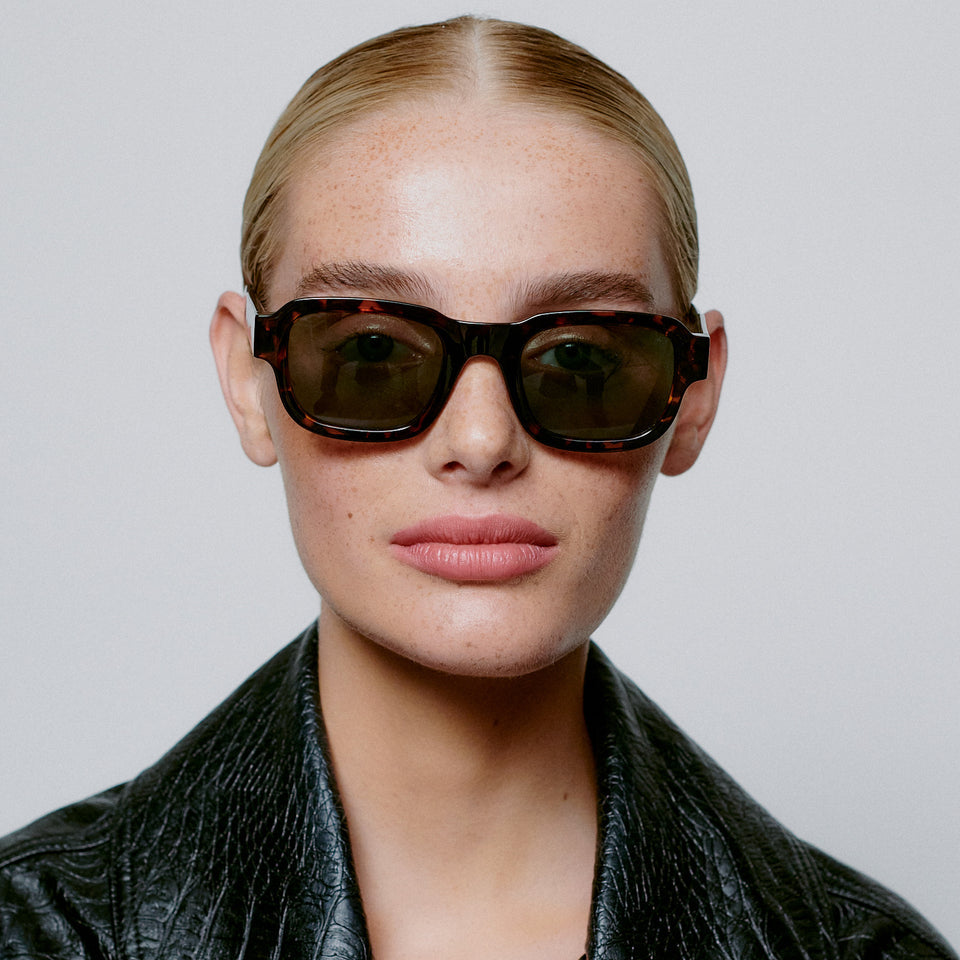 A.KJÆRBEDE (AKJAERBEDE) Halo Women's Sunglasses | Demi Tortoise Square Frame - PUNCH Watch & Eyewear 