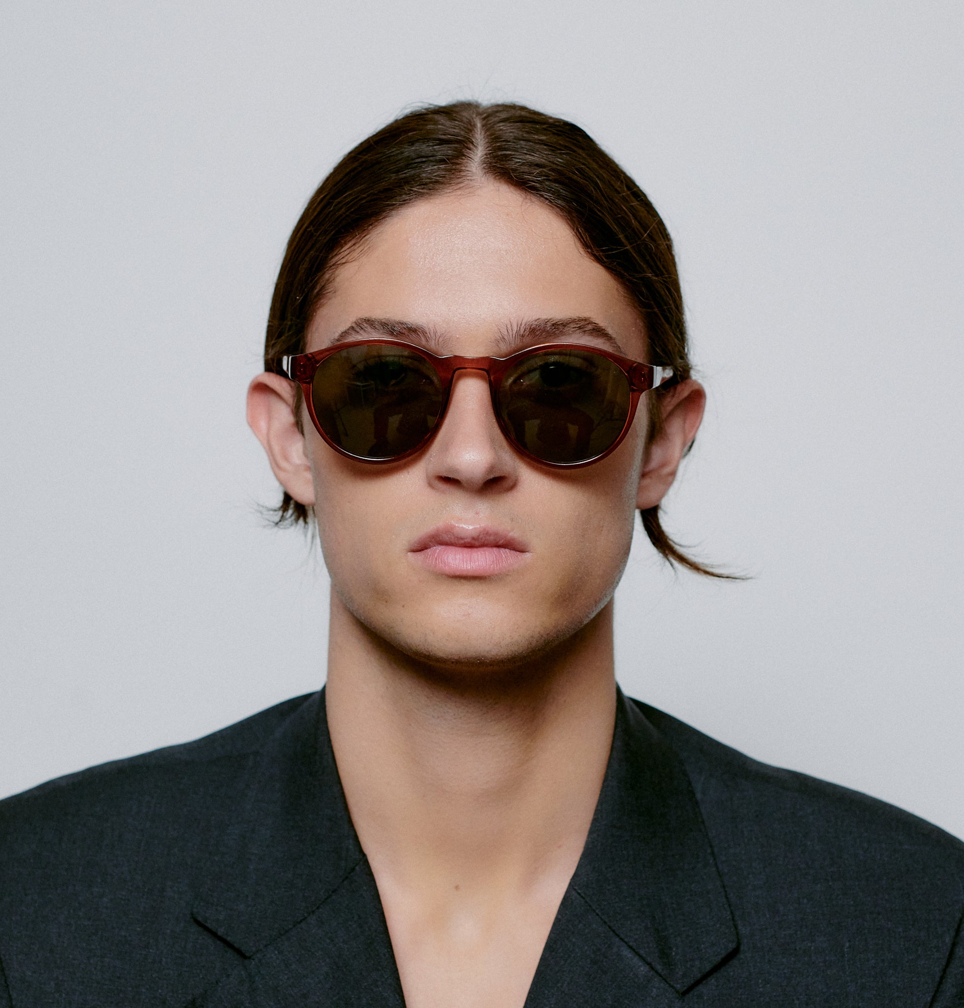 A.KJÆRBEDE (AKJAERBEDE) Marvin Sunglasses | Brown Transparent Round Frame - PUNCH Watch & Eyewear - A.KJÆRBEDE