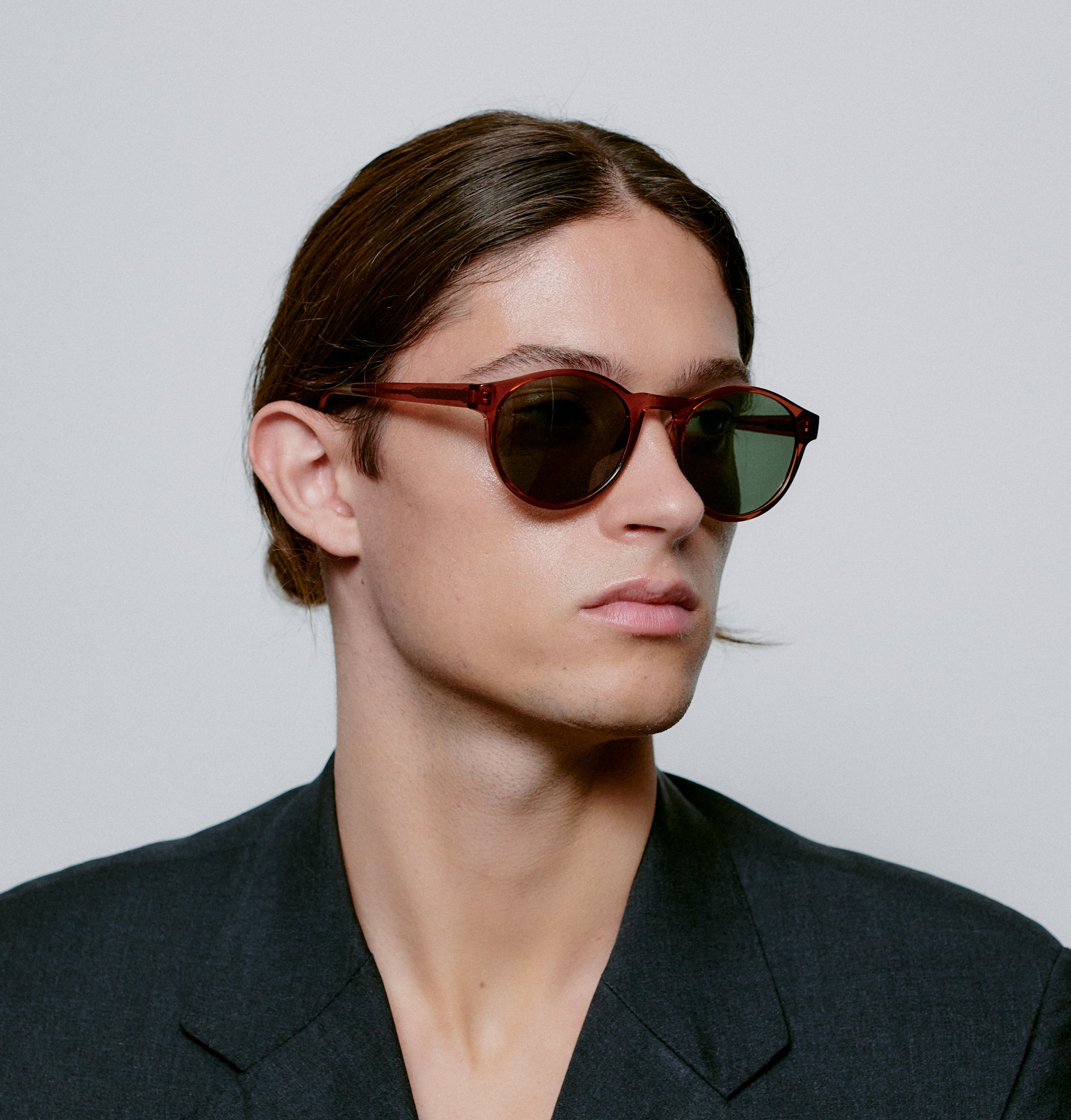 A.KJÆRBEDE (AKJAERBEDE) Marvin Sunglasses | Brown Transparent Round Frame - PUNCH Watch & Eyewear - A.KJÆRBEDE