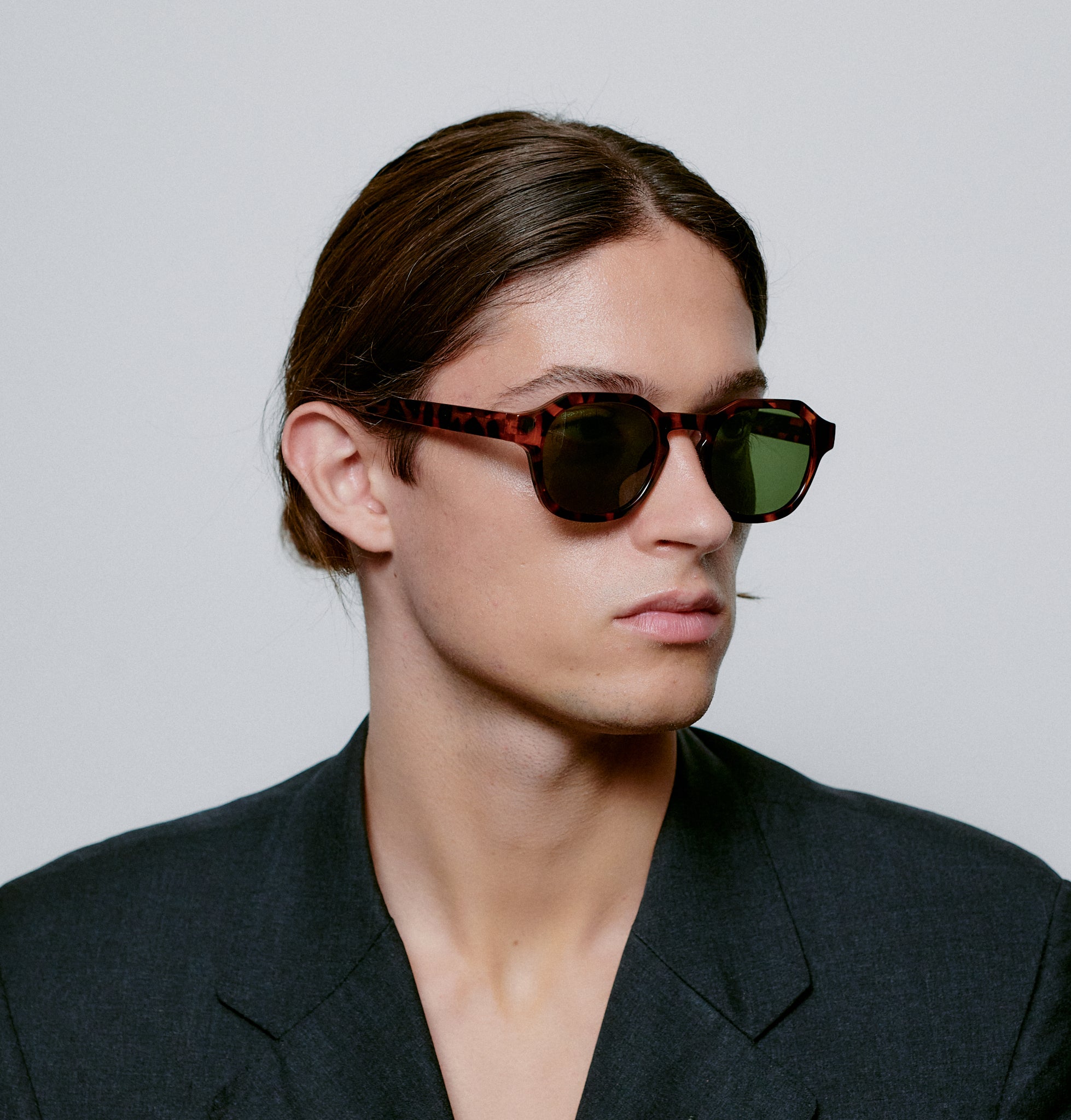 A.KJÆRBEDE (AKJAERBEDE) Zan Sunglasses | Havana Tortoise Frame, Green Lens - PUNCH Watch & Eyewear - A.KJÆRBEDE