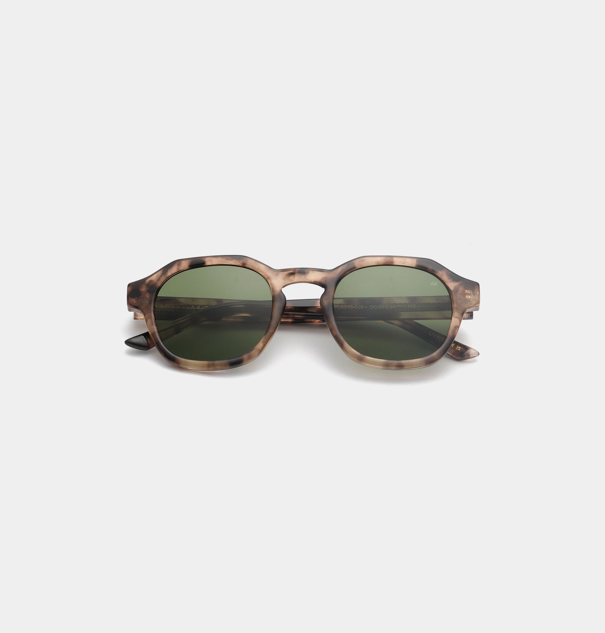 A.KJÆRBEDE (AKJAERBEDE) Zan Sunglasses | Coquina Tortoise Frame, Green Lens - PUNCH Watch & Eyewear - A.KJÆRBEDE