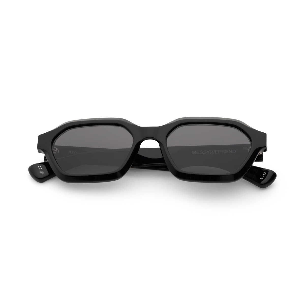 ARO Black Deep Grey Hexagonal Sunglasses fmr Anthony by Messy Weekend