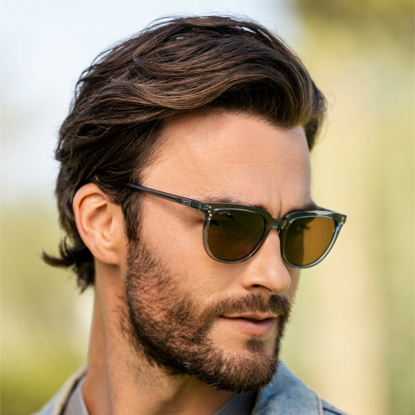 ABNER Unisex Polarized Sunglasses in Crystal Stone Blue by WMP Eyewear - Punch Watch Design 