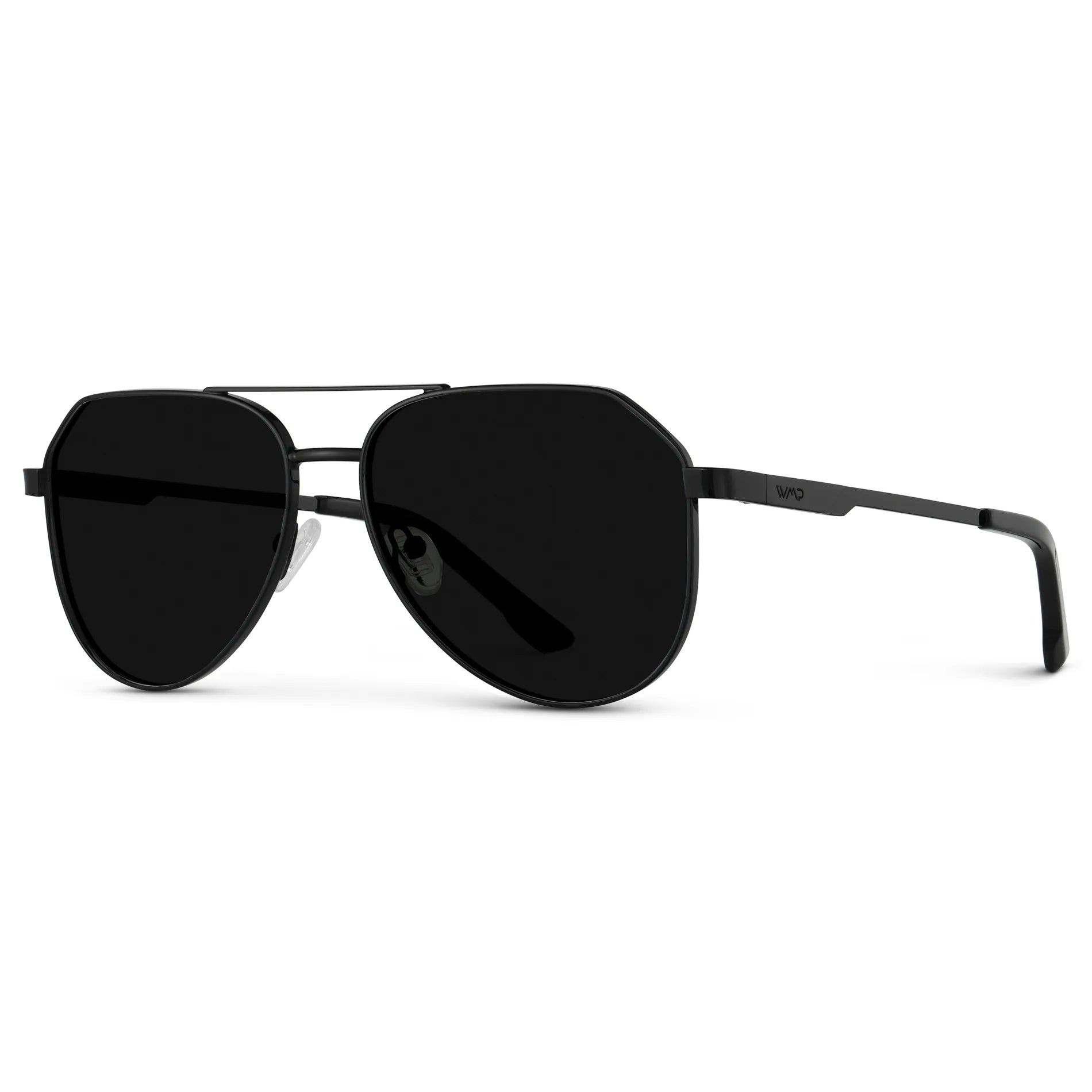 AERO Men's Flat Top Aviator Sunglasses - Triple Black l WMP Eyewear