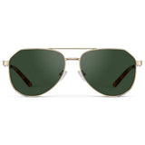 AERO Men's - Flat Top Aviator Sunglasses - Gold l WMP Eyewear