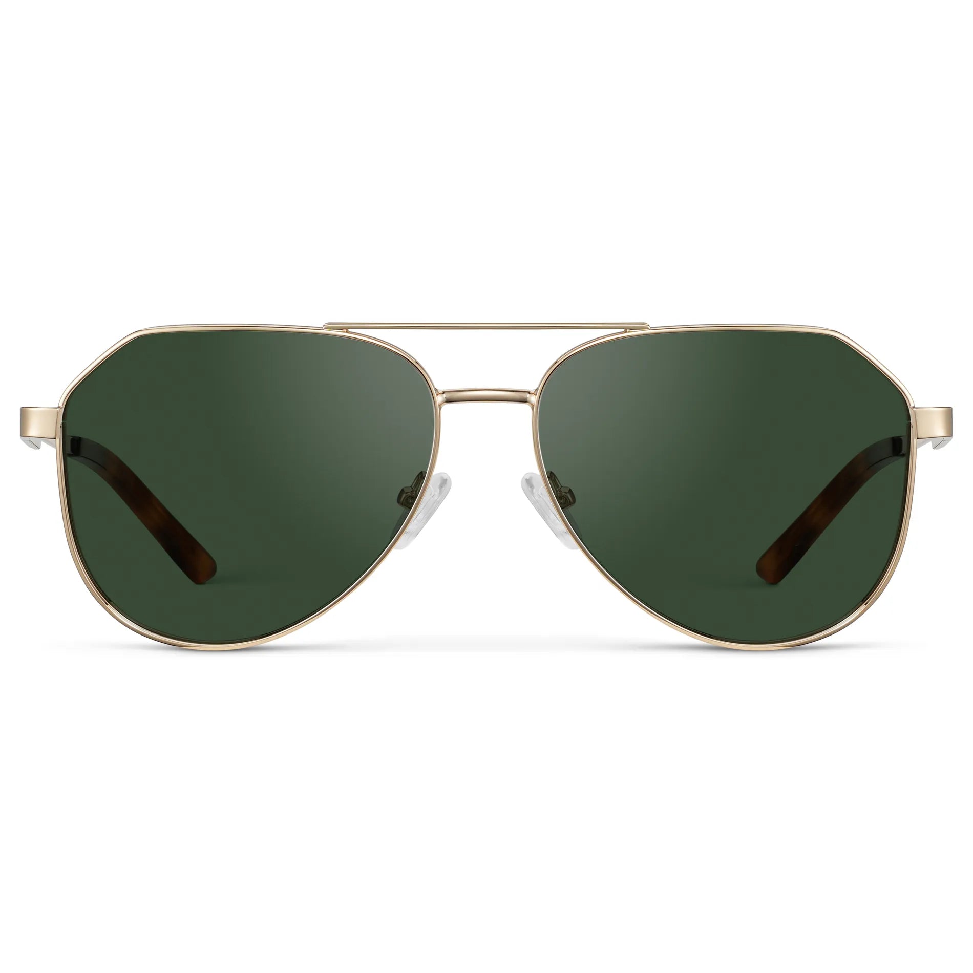 AERO Men's - Flat Top Aviator Sunglasses - Gold l WMP Eyewear