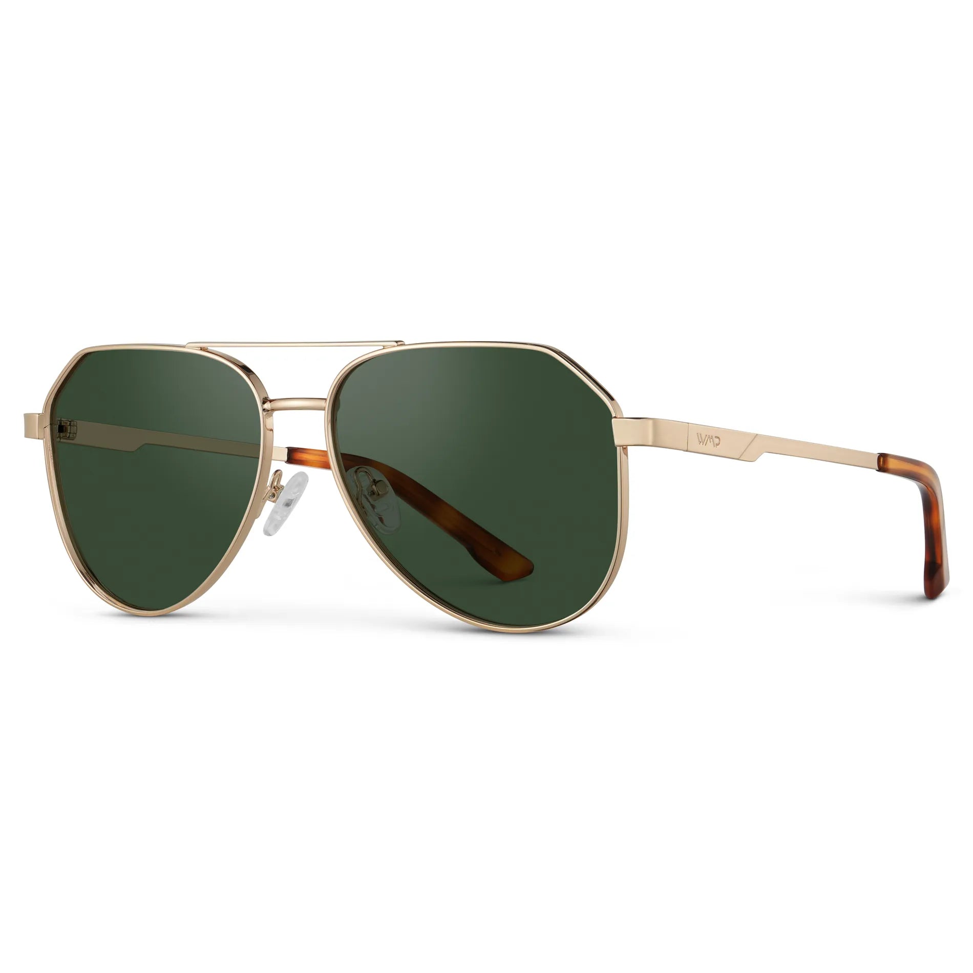 AERO Men's - Flat Top Aviator Sunglasses - Gold l WMP Eyewear