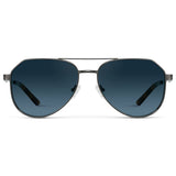 AERO Men's Flat Top Aviator Sunglasses - Gunmetal l WMP Eyewear
