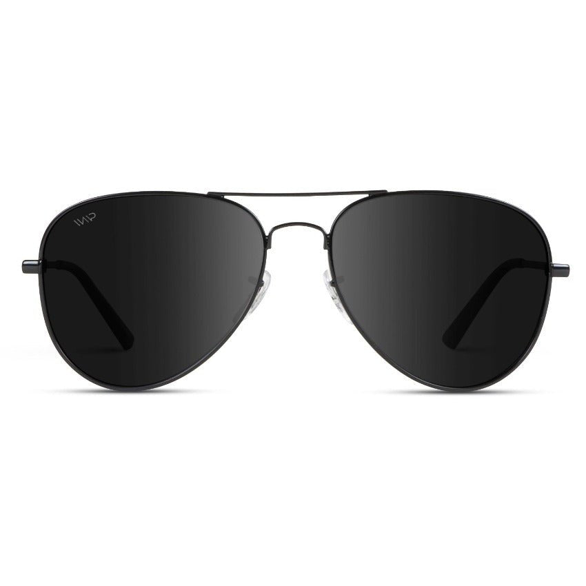 MAXWELL Polarized Unisex Aviator Sunglasses in Full Black by WMP Eyewear - PUNCH Watch & Eyewear - WMP Eyewear