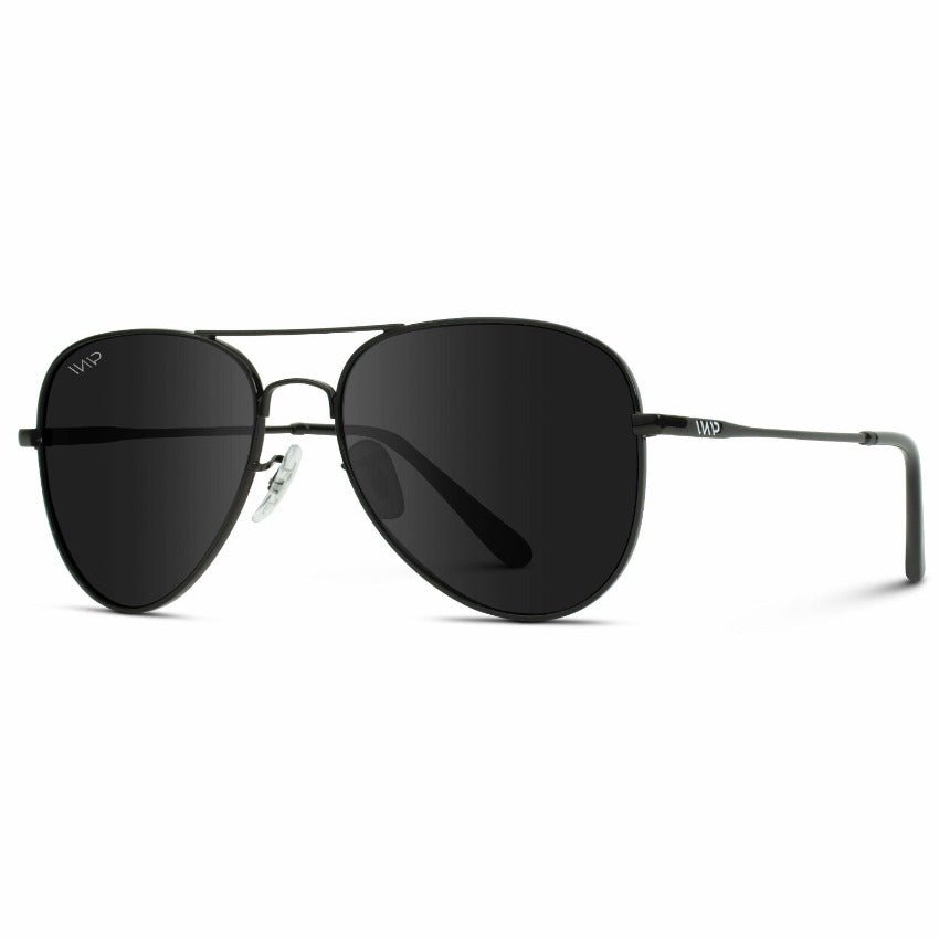 MAXWELL Polarized Unisex Aviator Sunglasses in Full Black by WMP Eyewear - PUNCH Watch & Eyewear - WMP Eyewear