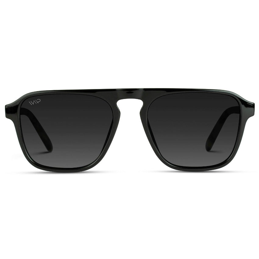 EMERSON Unisex Square Aviator Sunglasses in Black Beige Tort by WMP Eyewear - Punch Watch Design 