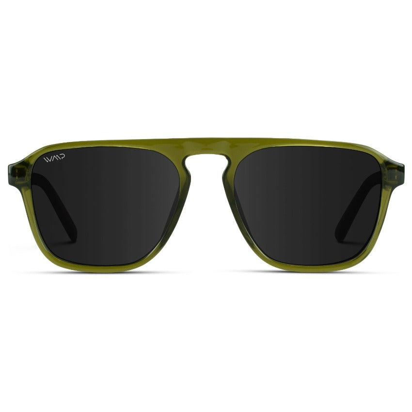 EMERSON Unisex Square Aviator Sunglasses in Saguaro Green by WMP Eyewear - Punch Watch Design 