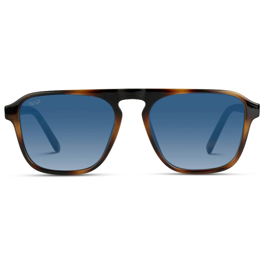 EMERSON Unisex Square Aviator Sunglasses in Brown Tortoise by WMP Eyewear - Punch Watch Design 