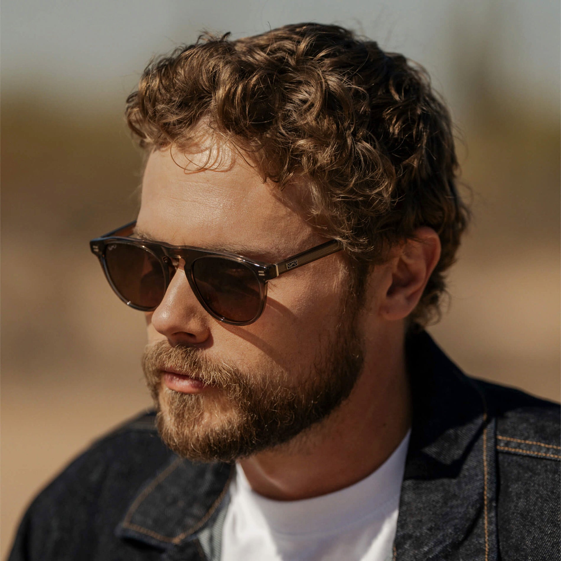 AXEL Men's Rounded Aviator Sunglasses in Crystal Gunmetal by WMP Eyewear - PUNCH Watch & Eyewear - WMP Eyewear