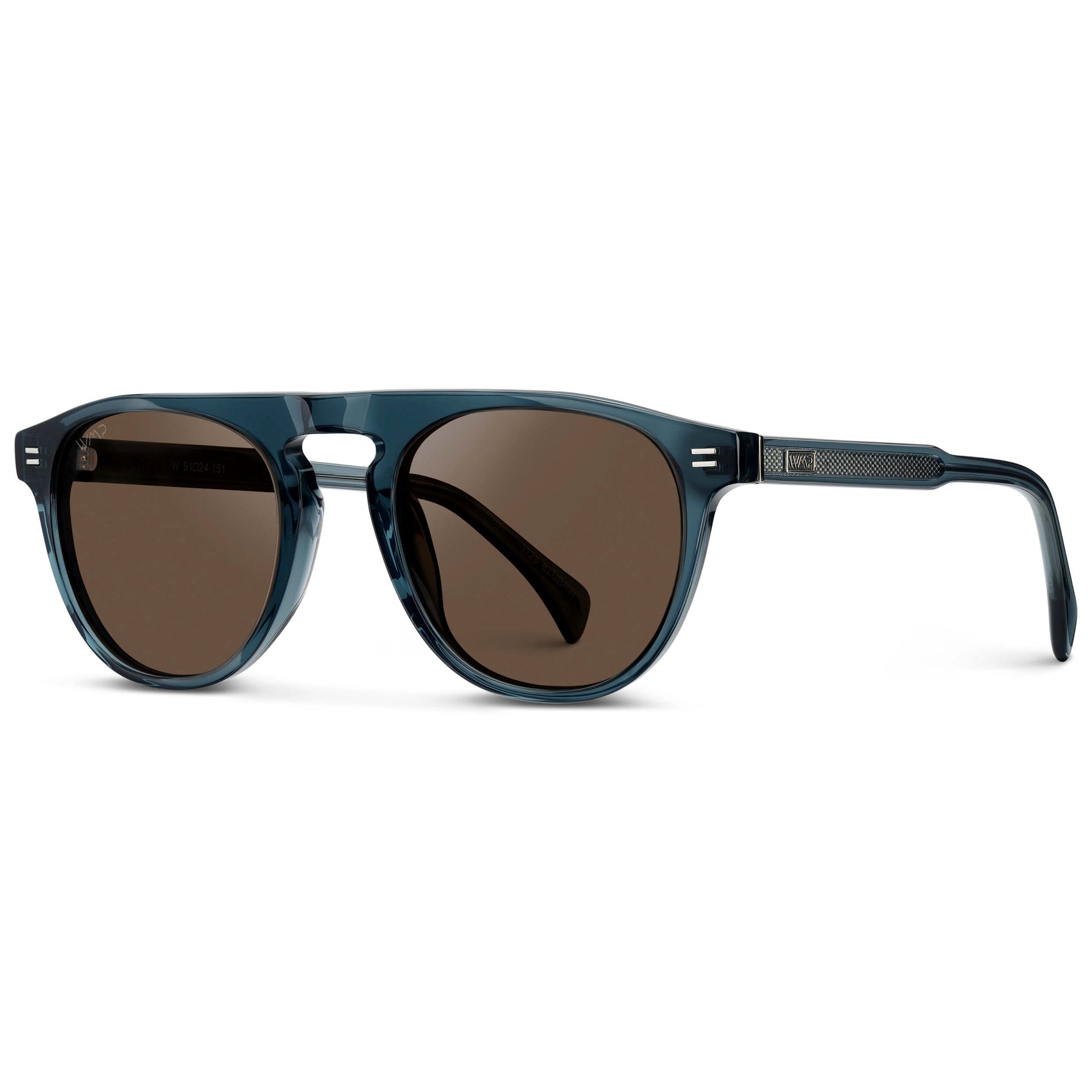 AXEL Men's Rounded Aviator Sunglasses in Crystal Steel Blue by WMP Eyewear - PUNCH Watch & Eyewear - WMP Eyewear