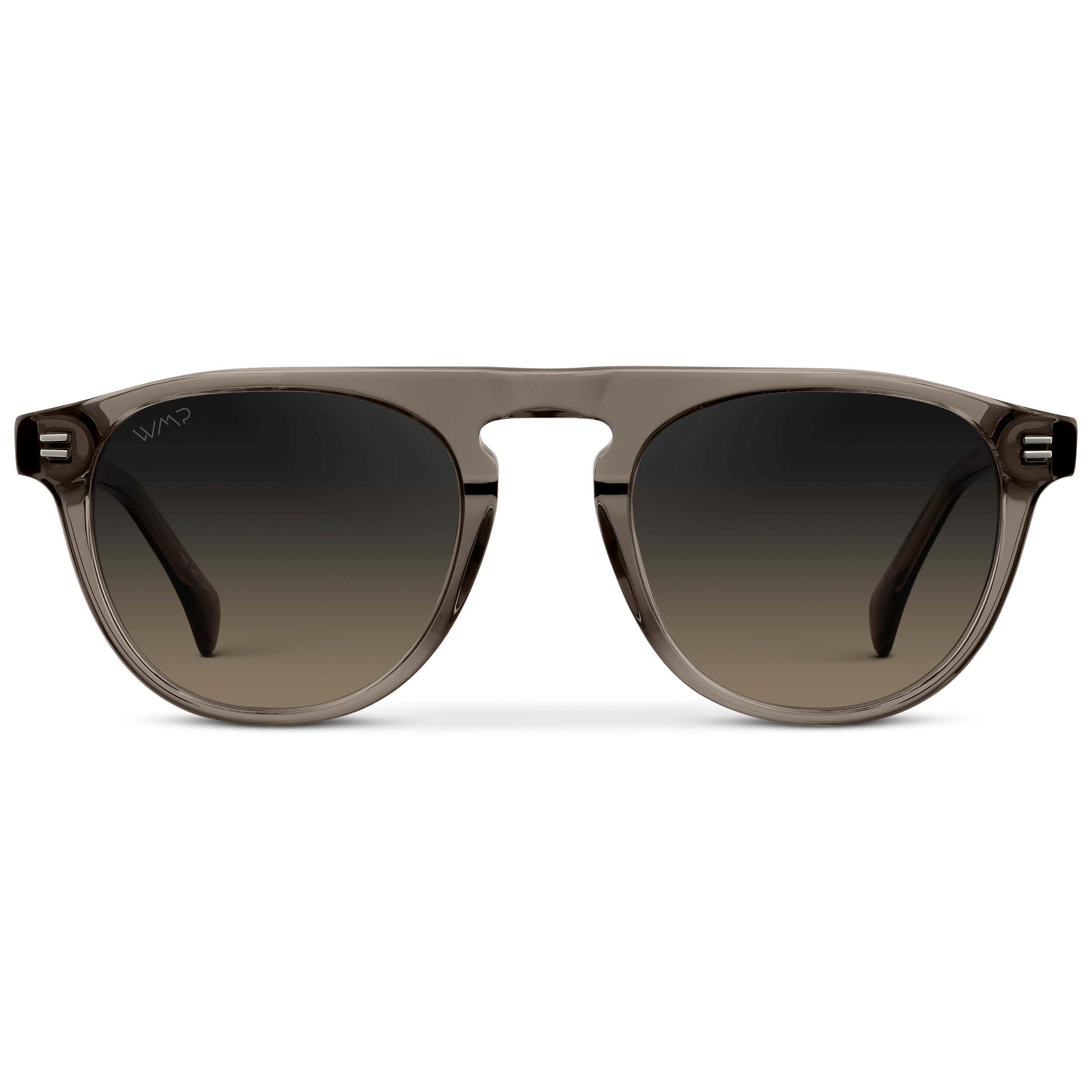AXEL Men's Rounded Aviator Sunglasses in Crystal Gunmetal by WMP Eyewear