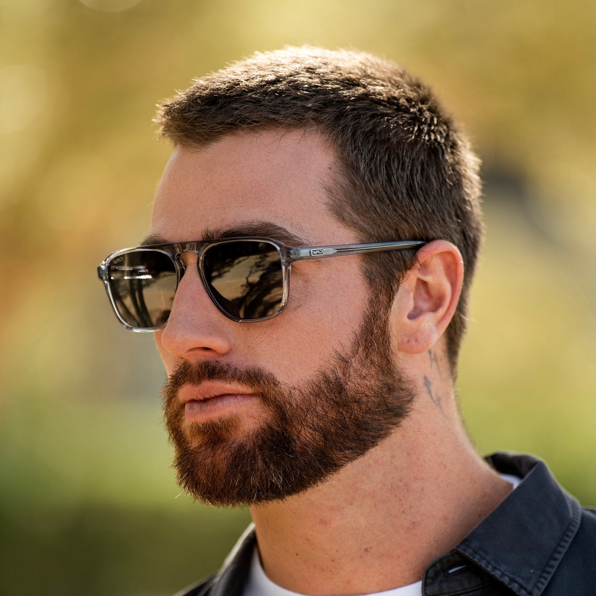 EMERSON Men's Square Aviator Sunglasses | Denim Blue l WMP Eyewear