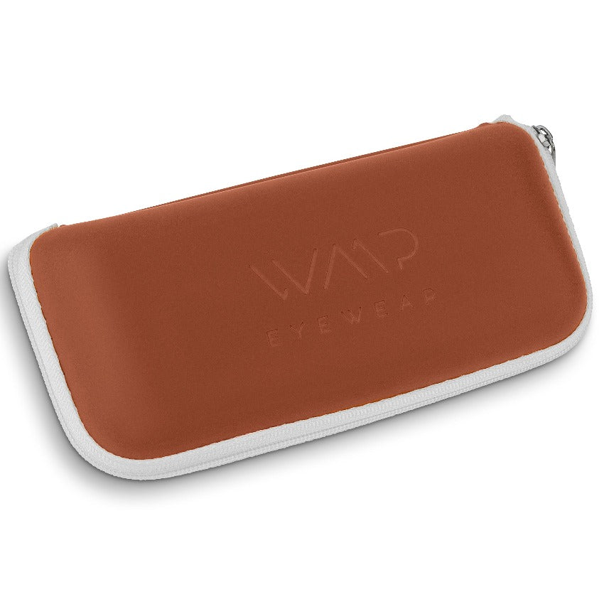 Hard Shell Sunglasses Zipper Case Brown by WMP Eyewear - Punch Watch Design 