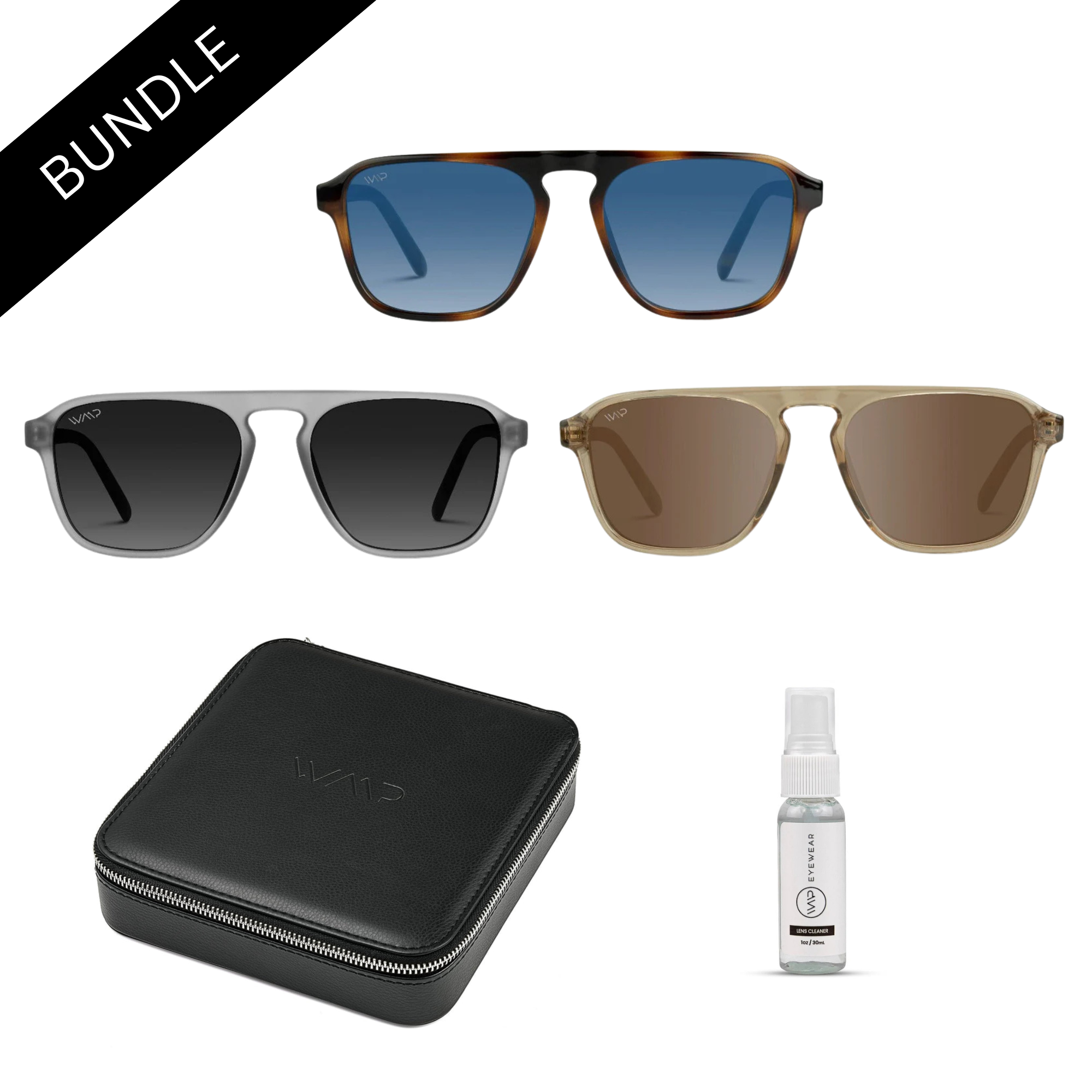 THE EMERSON KIT 2 Sunglasses Bundle by WMP Eyewear - Punch Watch Design 