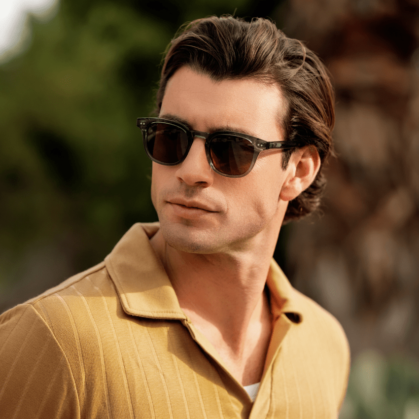 CLARK Mid - Century Polarized Men's Sunglasses in Crystal Stone Blue by WMP Eyewear - PUNCH Watch & Eyewear - WMP Eyewear