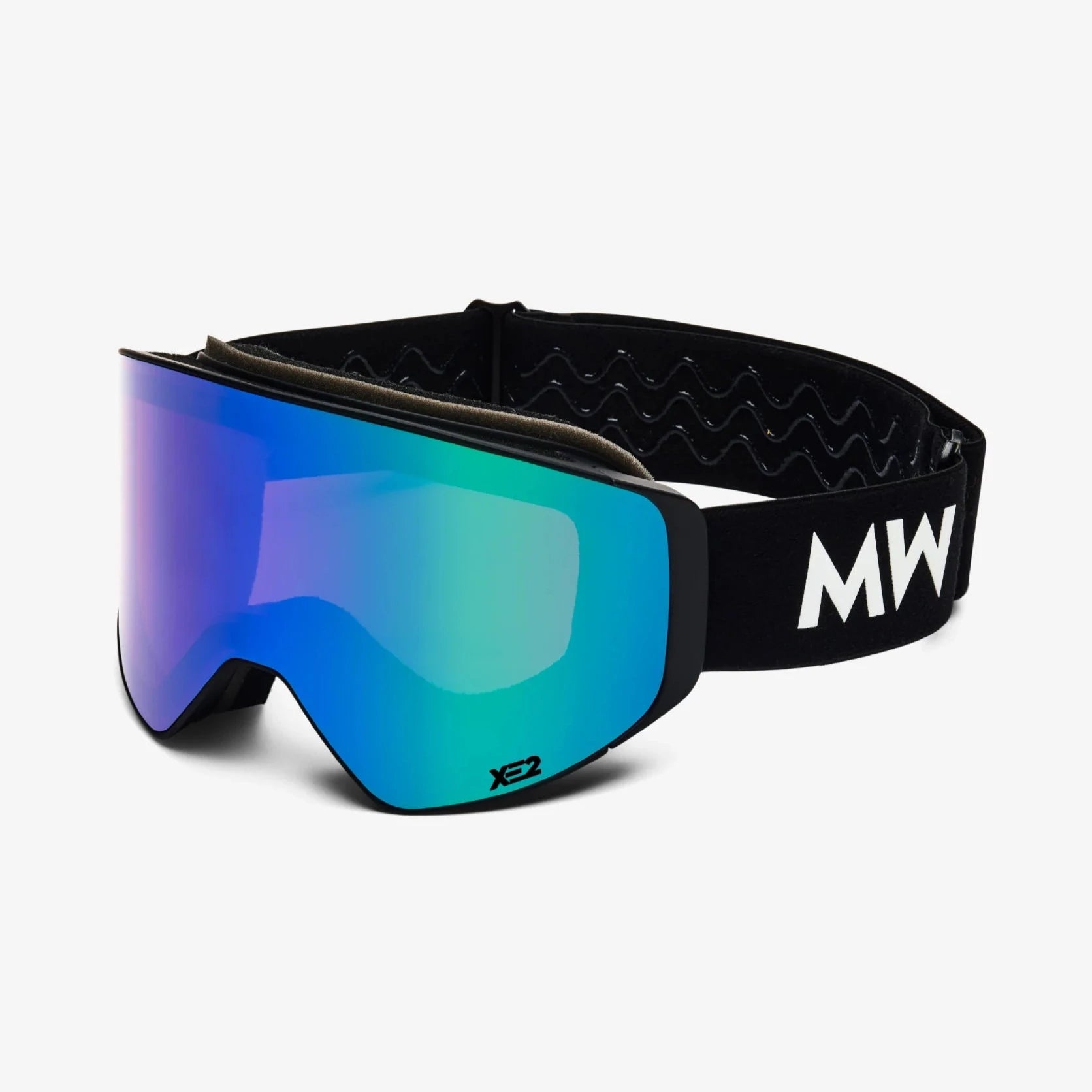Messy Weekend Mirrored Ski Goggles, CLEAR XE2, Dual Layered UV400, Black Green - PUNCH Watch & Eyewear - MESSY WEEKEND