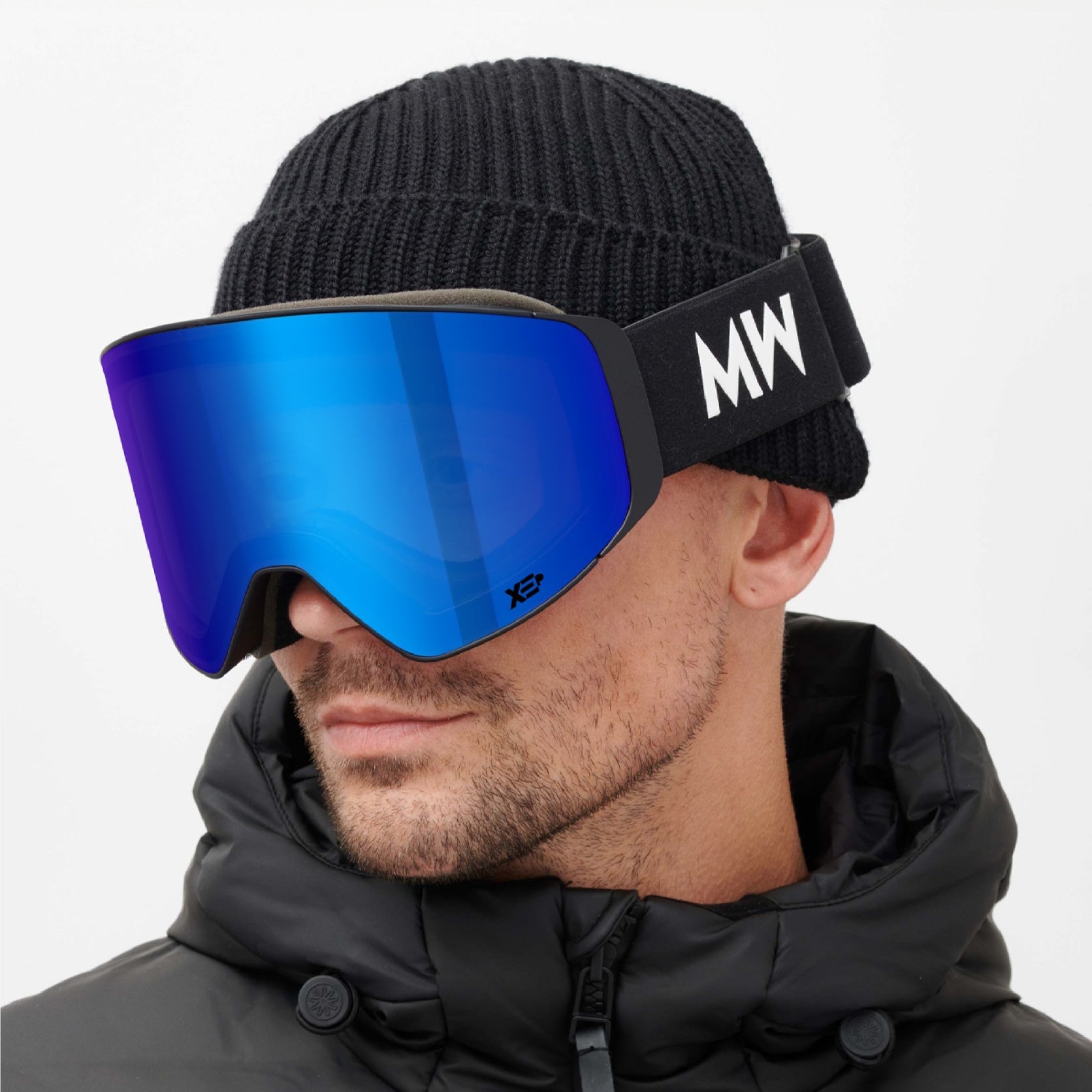 Messy Weekend Clear XEP Photochromic Ski Goggles (Black Band)