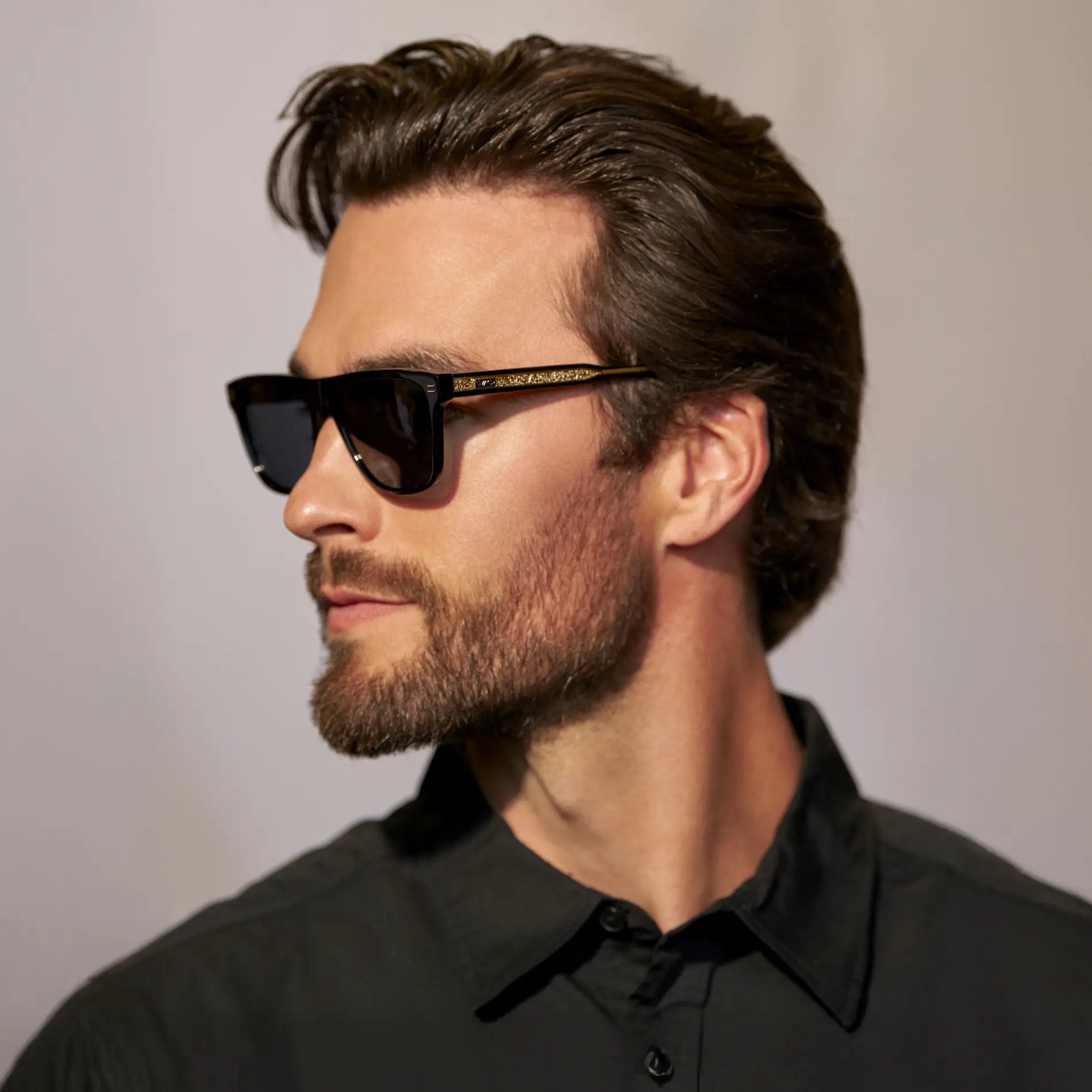 CULLEN Triple Black Polarised Rectangular Sunglasses by WMP Eyewear
