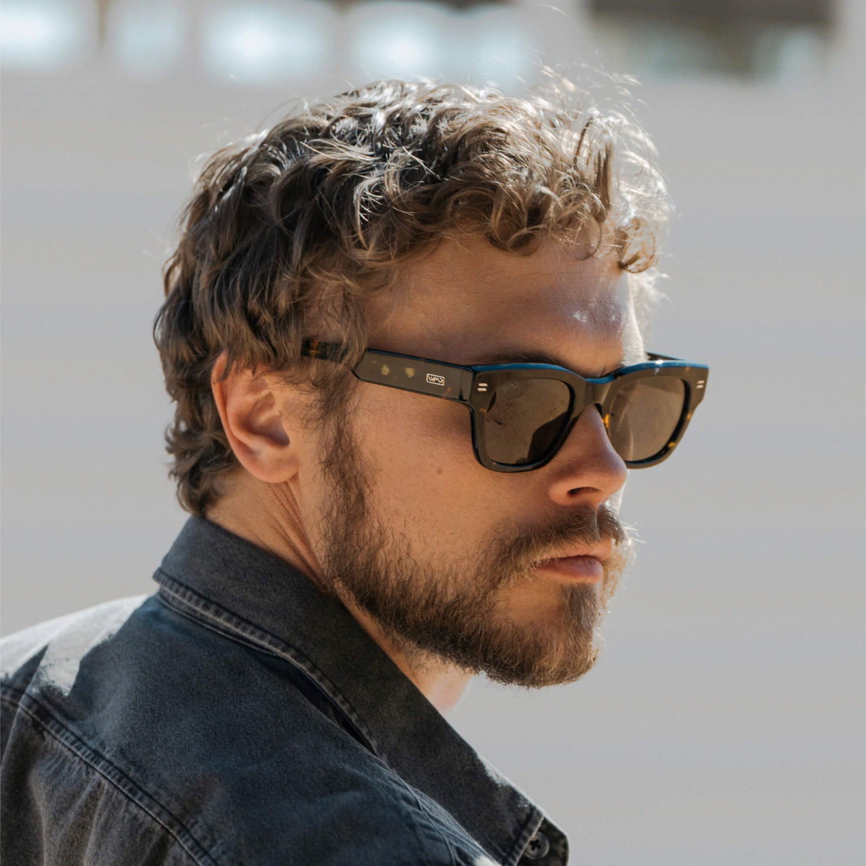 CLINT Men's Oversized Rectangular Sunglasses in Obsidian Gold Tortoise by WMP Eyewear - PUNCH Watch & Eyewear - WMP Eyewear