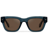 CLINT Men's Oversized Rectangular Sunglasses in Crystal Steel Blue by WMP Eyewear