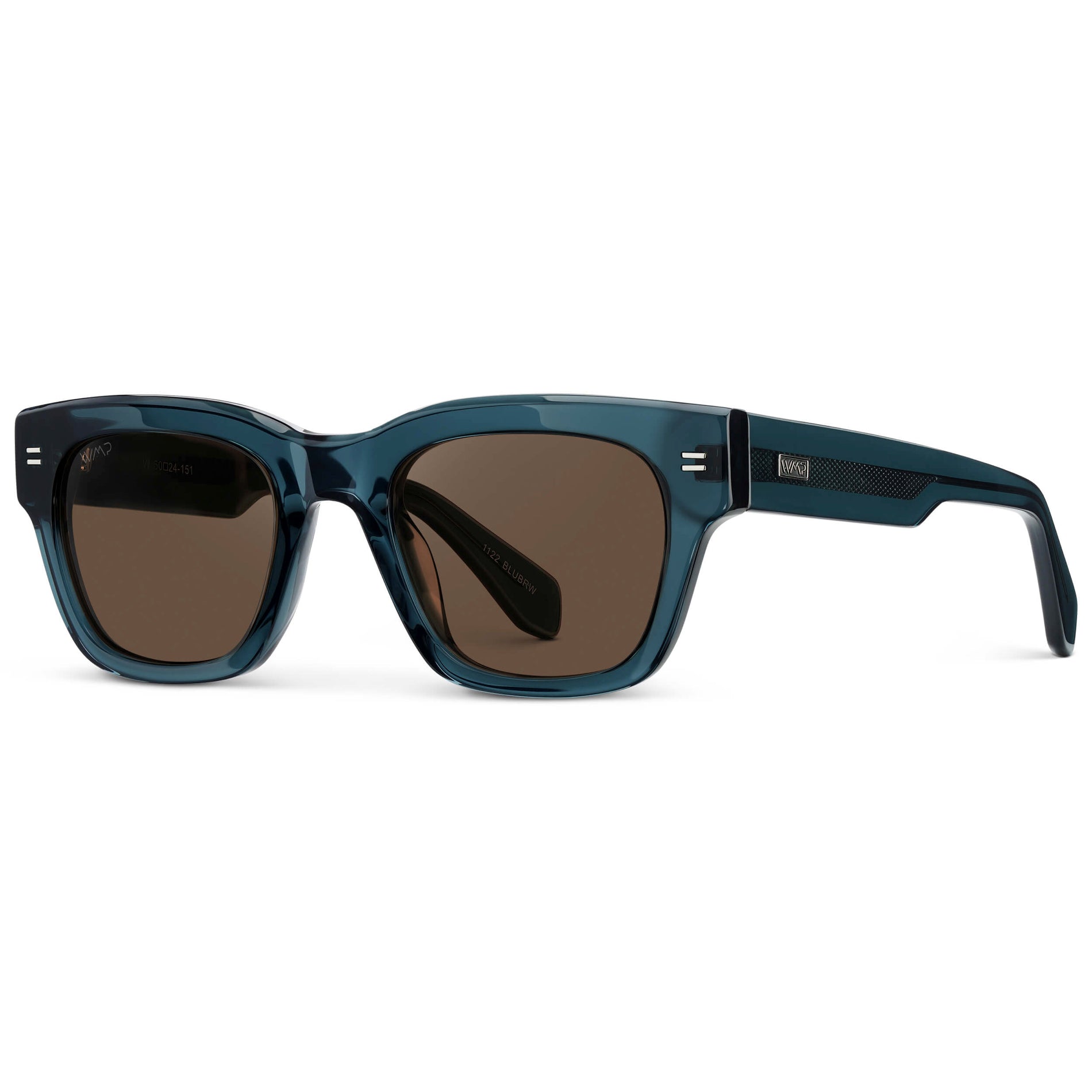 CLINT Men's Oversized Rectangular Sunglasses in Crystal Steel Blue by WMP Eyewear - PUNCH Watch & Eyewear - WMP Eyewear