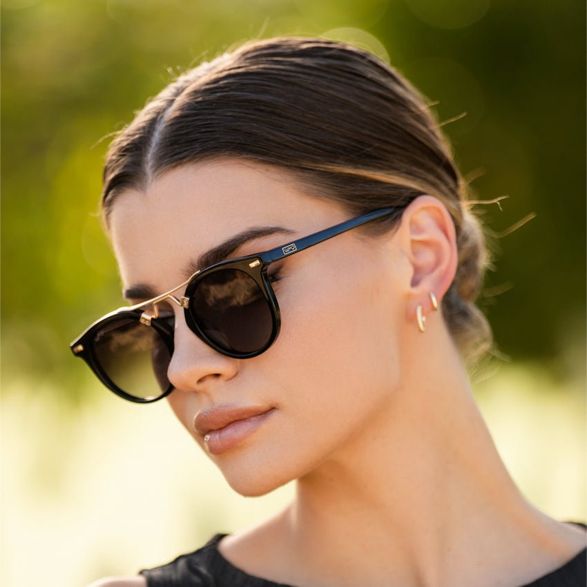 SKYLER Double Bridge Women's Sunglasses in Black by WMP Eyewear - PUNCH Watch & Eyewear - WMP Eyewear