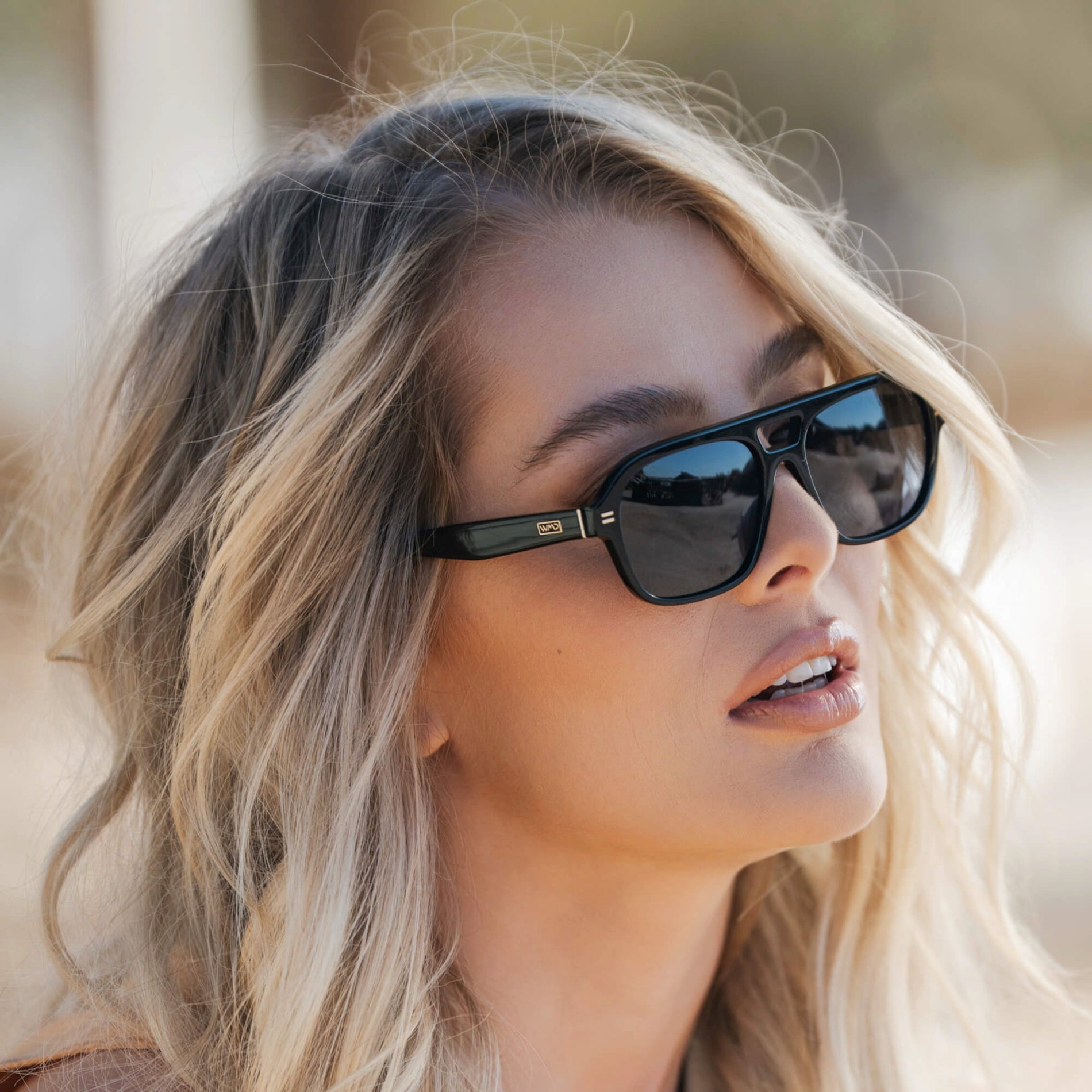 EMBER Women's Aviator Sunglasses in Triple Black by WMP Eyewear - PUNCH Watch & Eyewear - WMP Eyewear