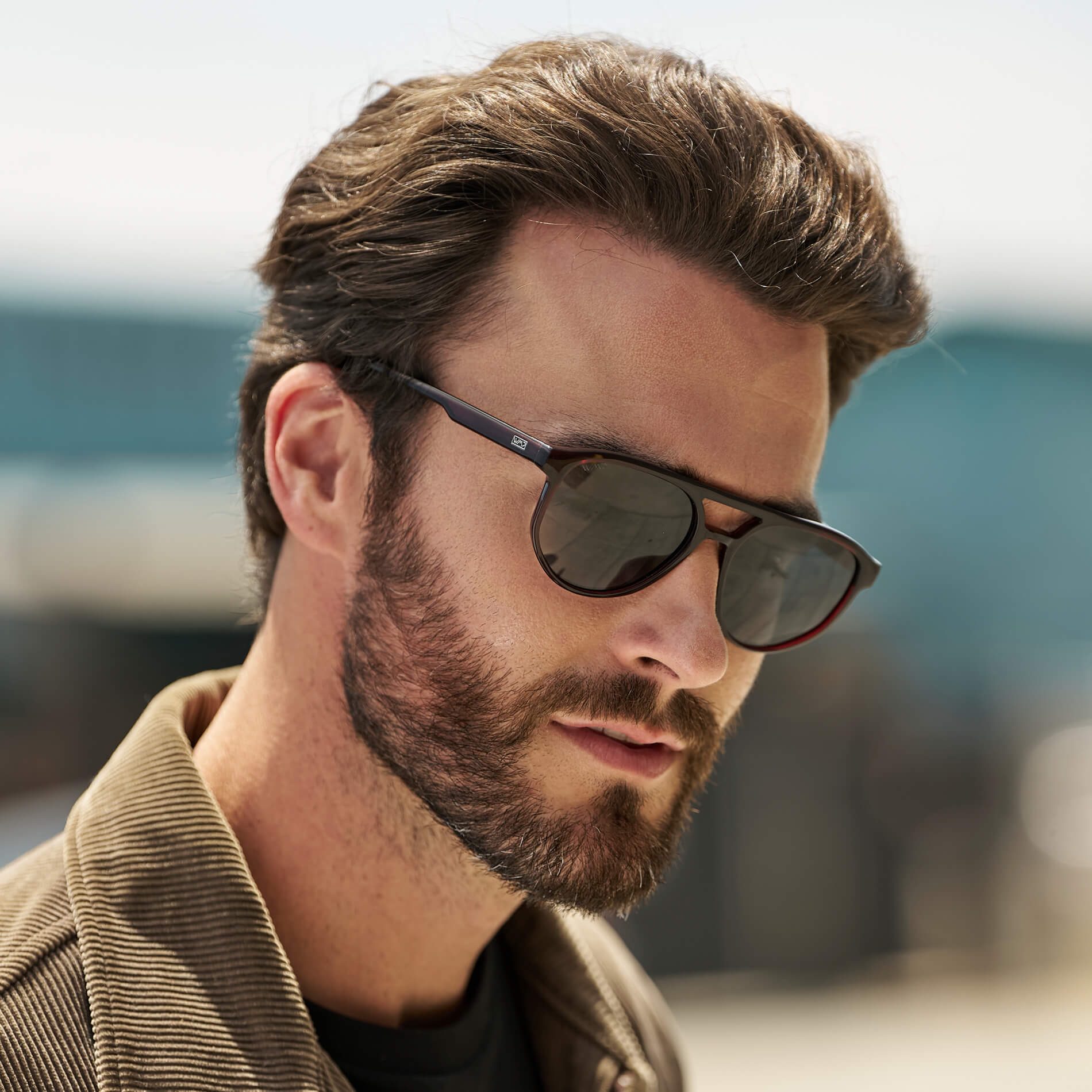 HUDSON Modern Men's Aviator Sunglasses in Red Garnet by WMP Eyewear - PUNCH Watch & Eyewear - WMP Eyewear